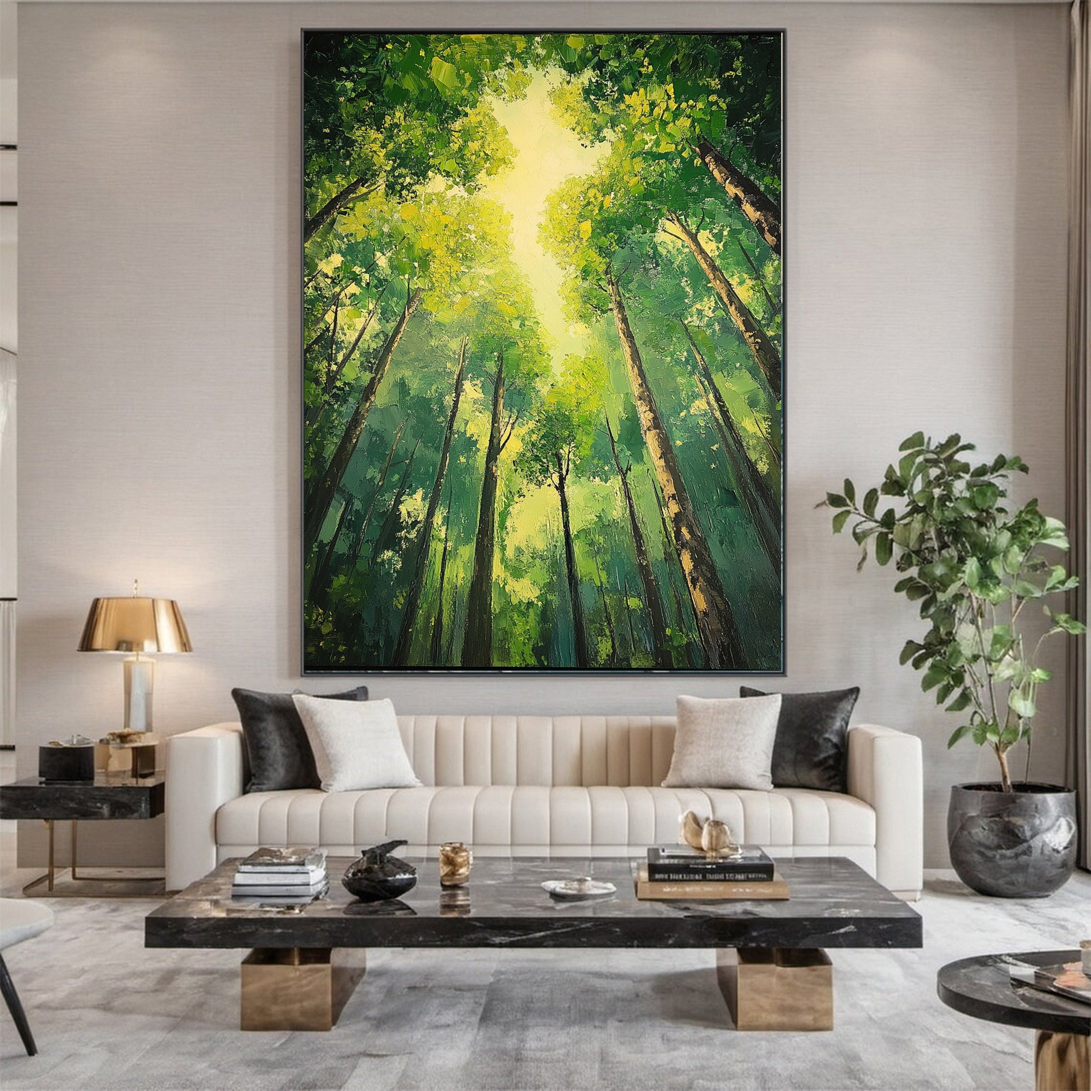 Verdant Retreat Lush Forest Landscape Art #CAP 060