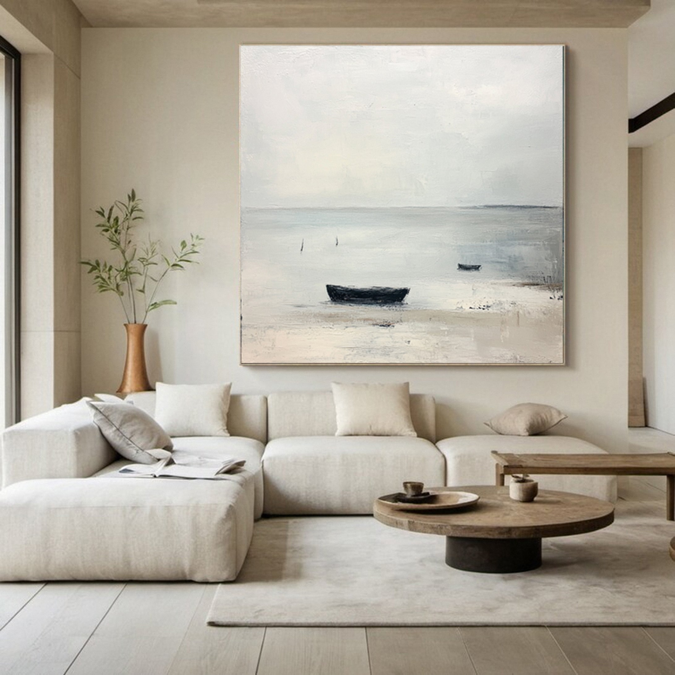 Ocean Whisper Elegant Beach Landscape Oil Painting #OP 048