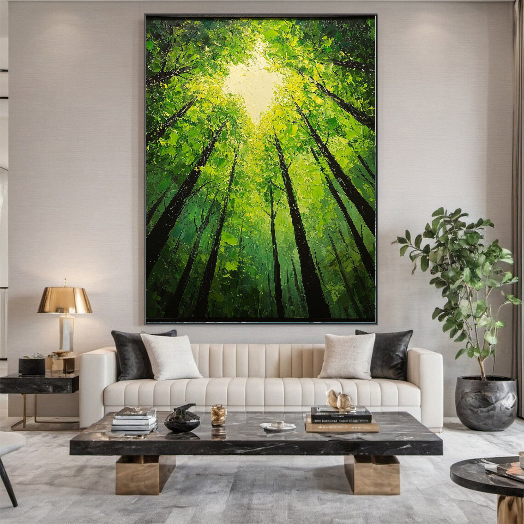 Verdant Retreat Lush Forest Landscape Art #CAP 059