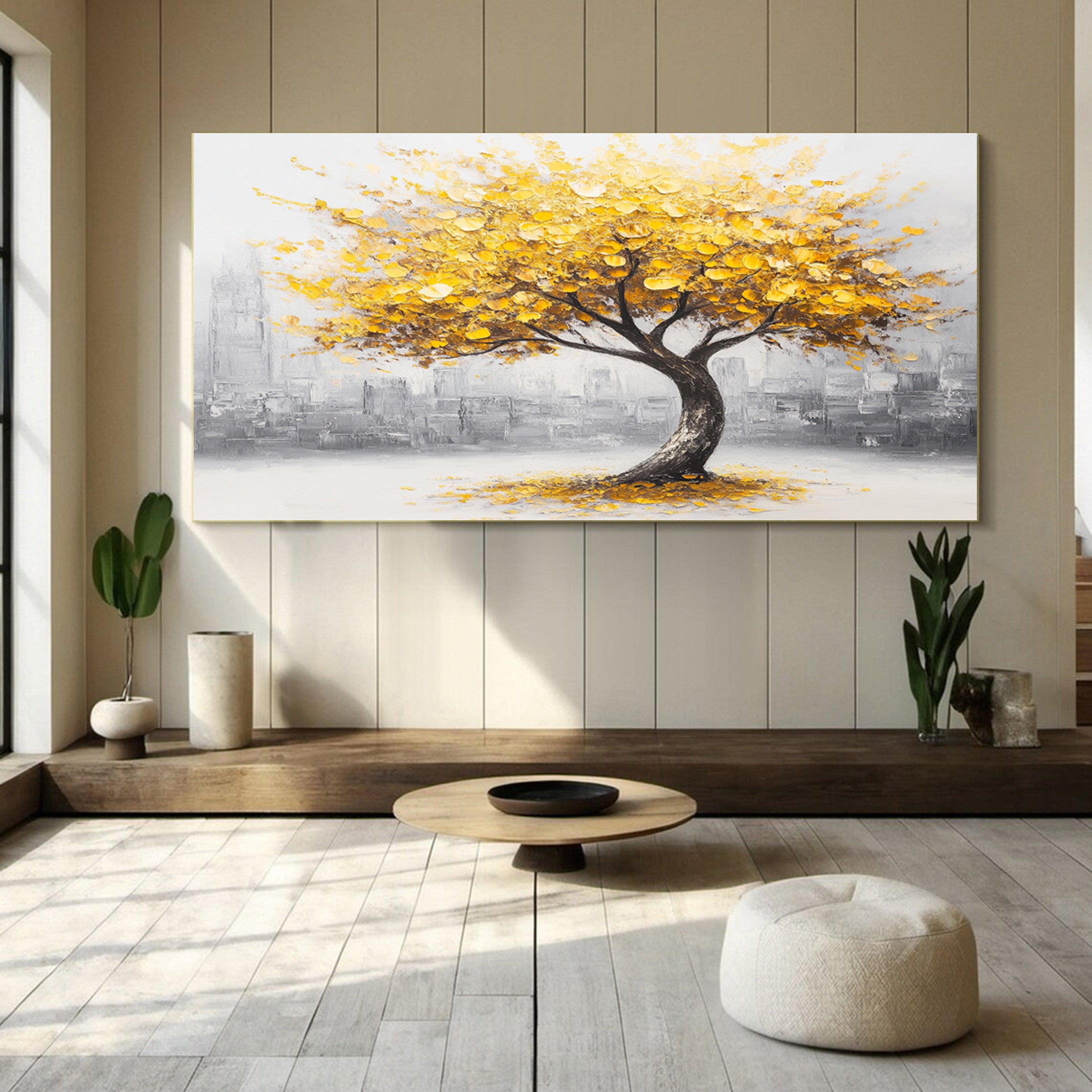 Golden Foliage Canvas Print Timeless Wall Art for Elegant Homes #CAP 038