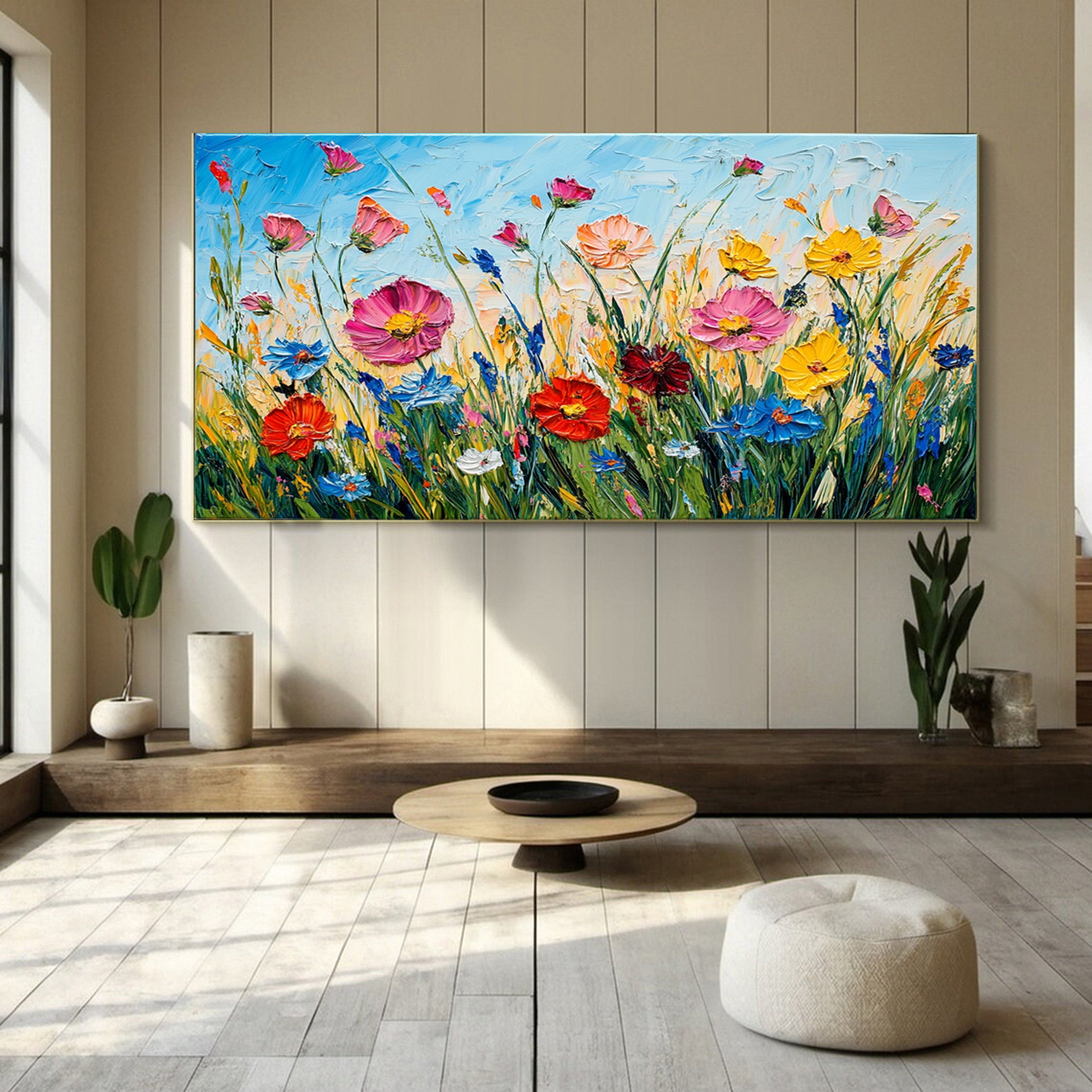 Large Textured Floral Canvas for Modern Homes #CAP 046