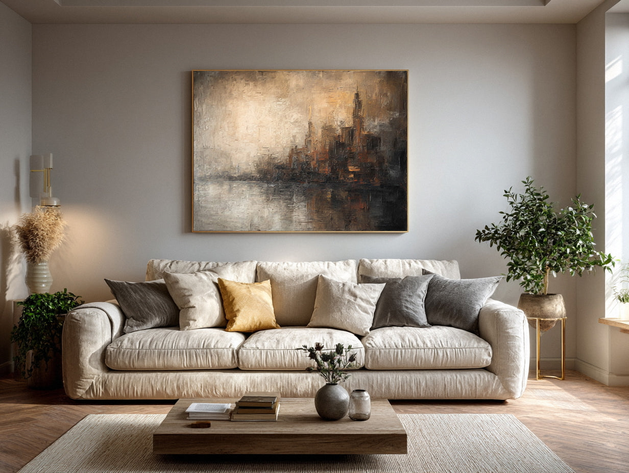 Atmospheric Cityscape Artwork Modern Home Accent #WG 018