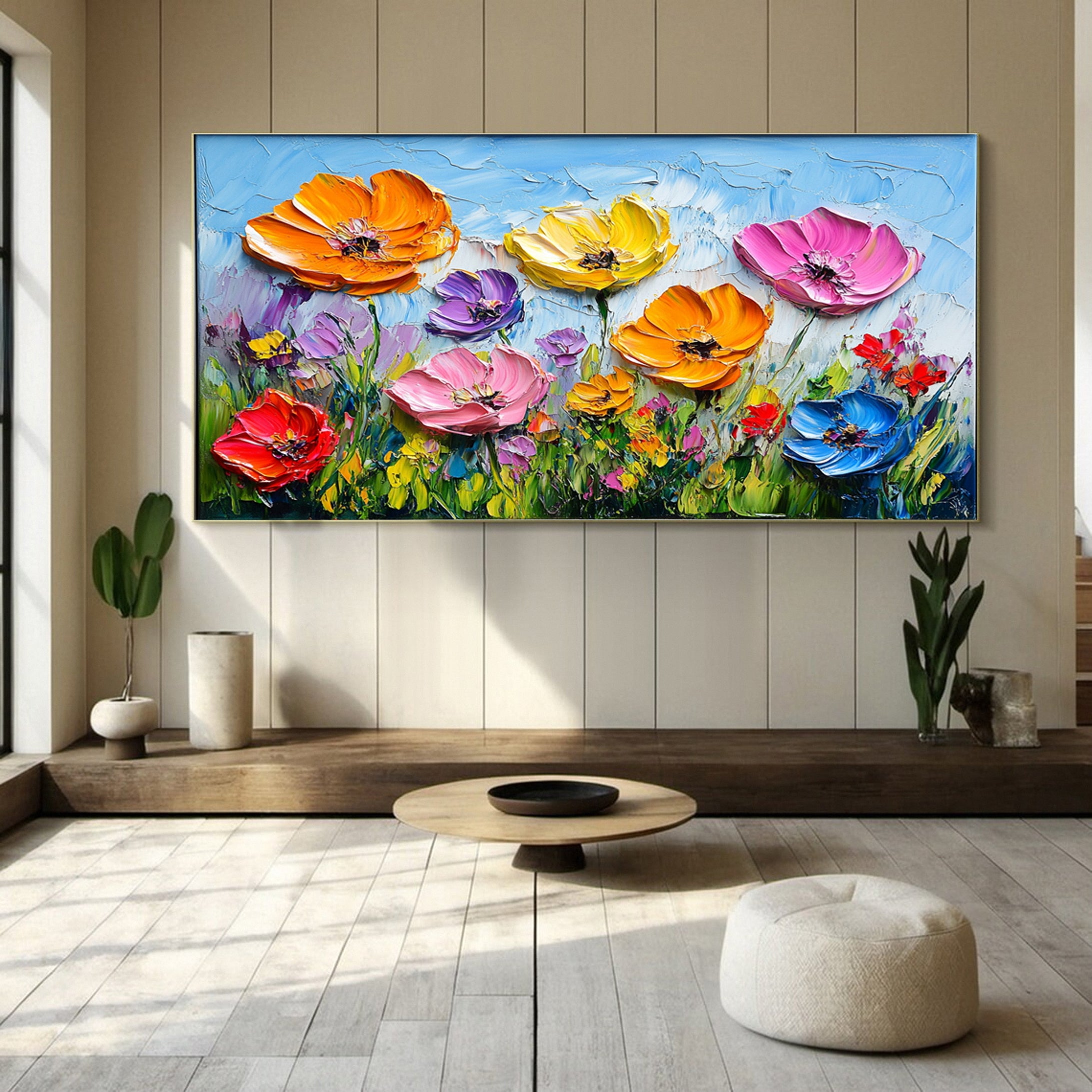 Large Textured Floral Canvas for Modern Homes #CAP 047