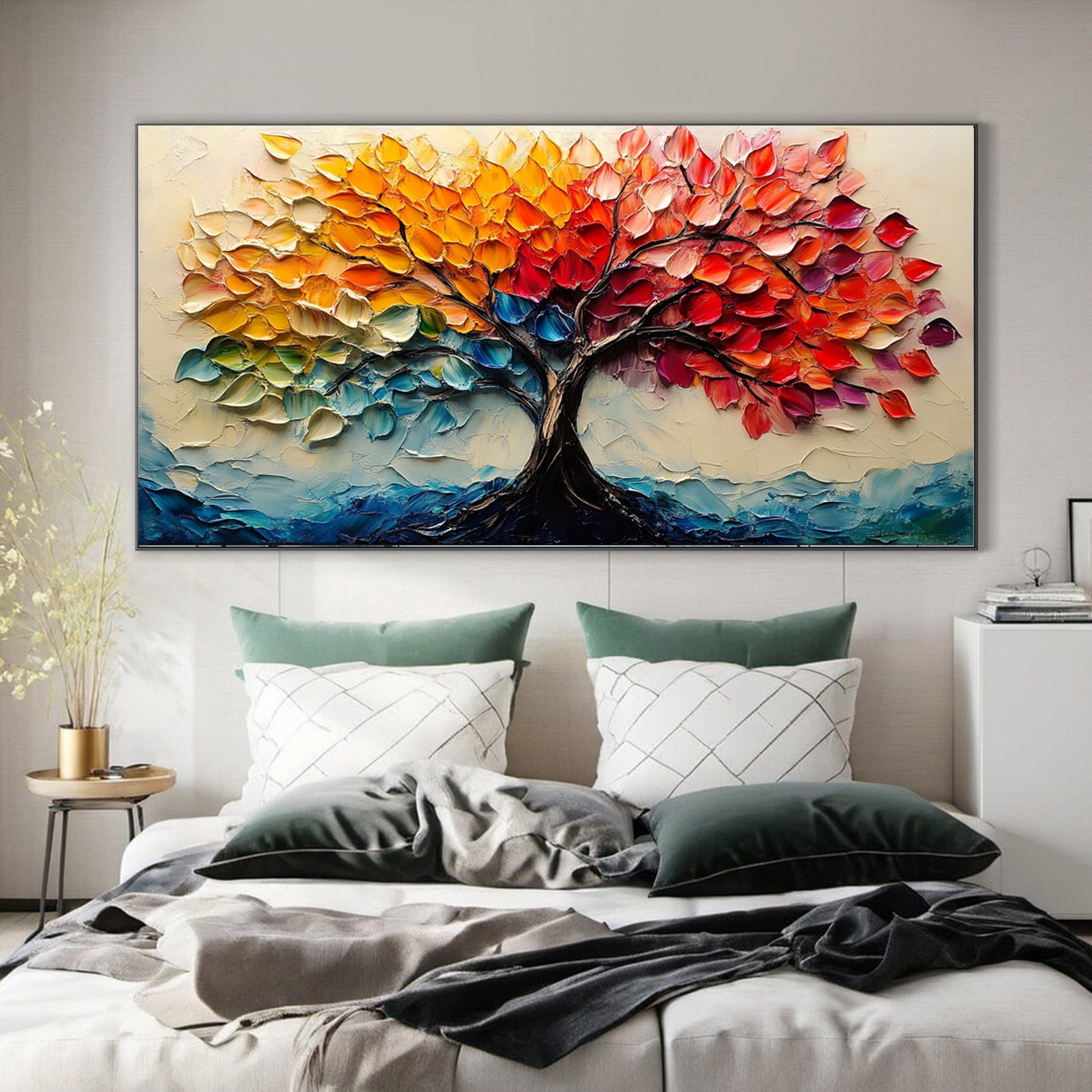 Contemporary Tree Canvas Art Stylish and Colorful Wall Decoration #CAP 043