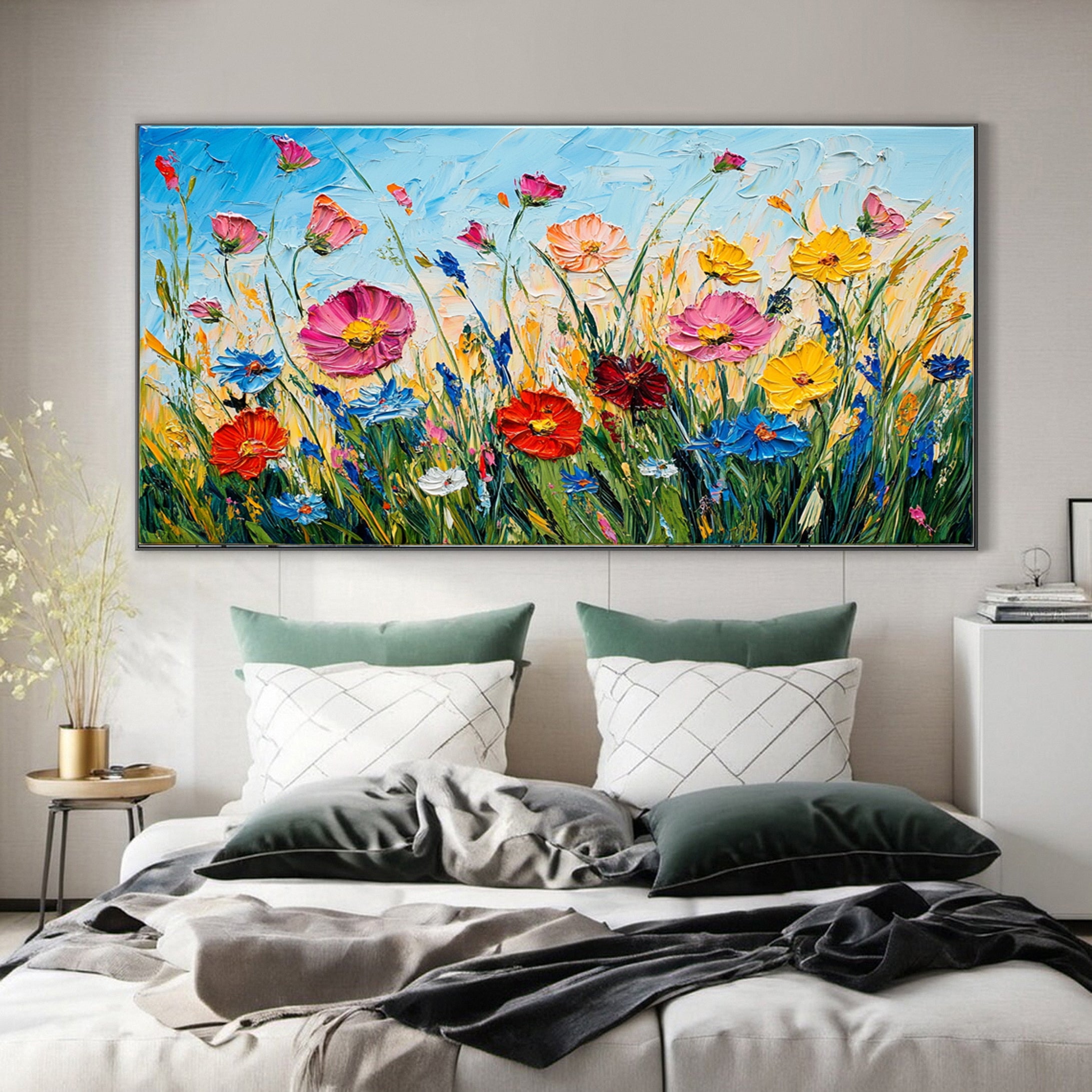 Large Textured Floral Canvas for Modern Homes #CAP 046