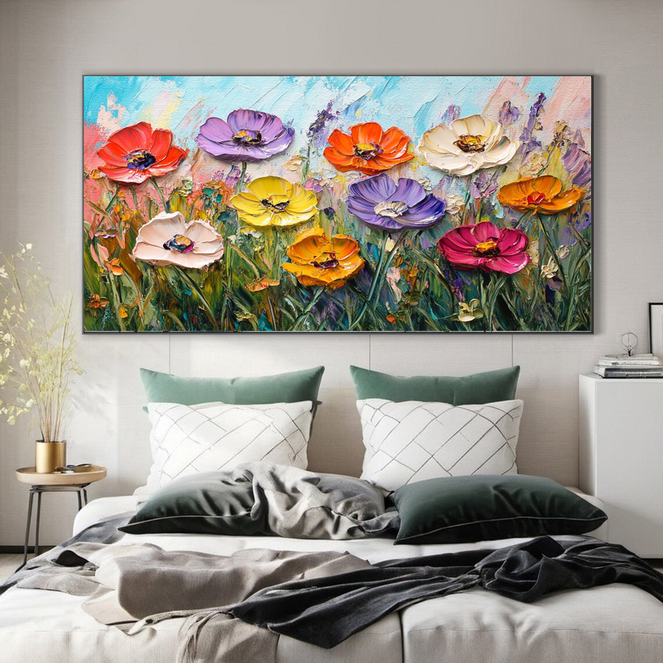 Nature's Palette Expressive Flower Field Painting #CAP 056