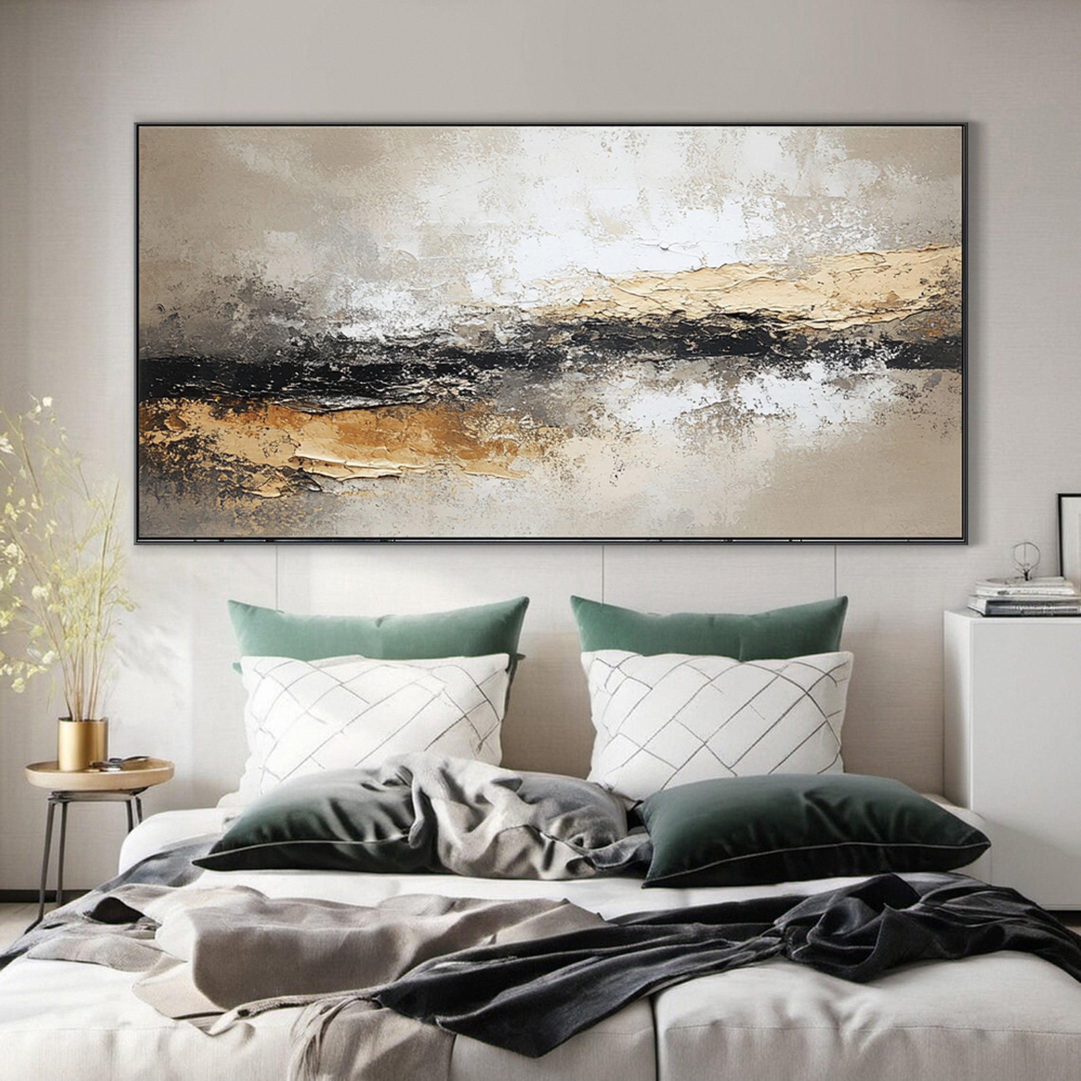 Tranquil Layers Abstract Art with Earthy Tones #BBA 091