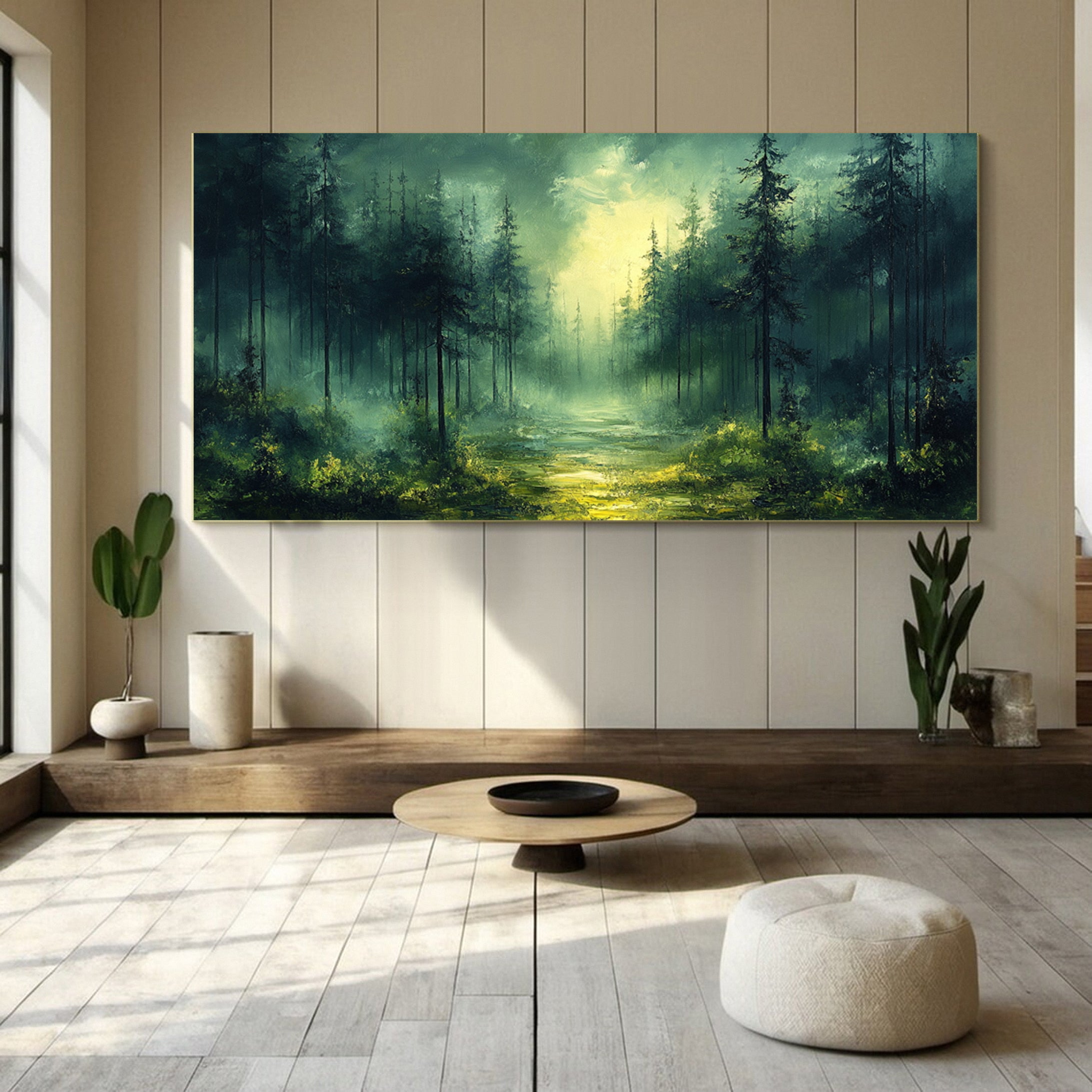 Verdant Retreat Lush Forest Landscape Art #CAP 054