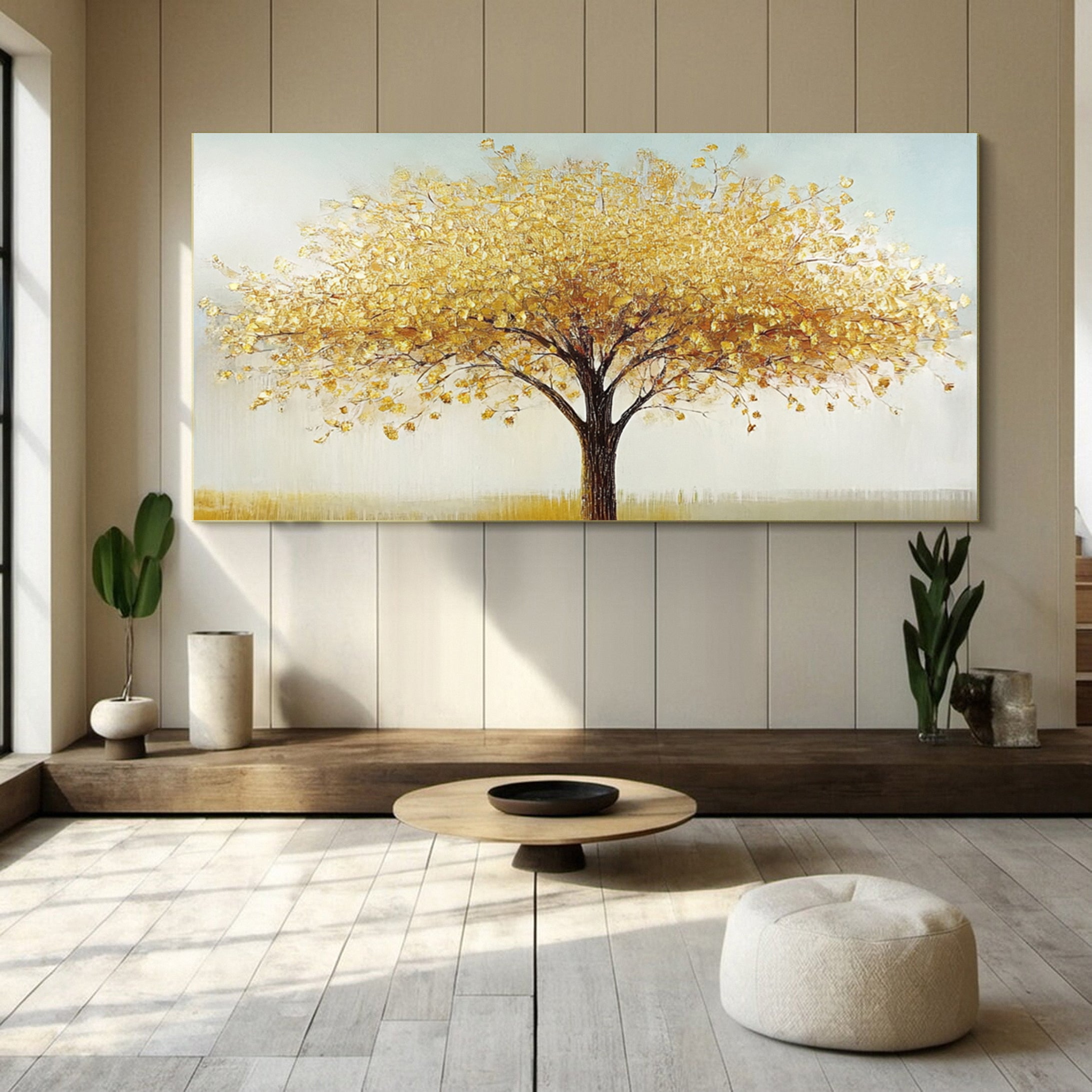 Golden Foliage Canvas Print Timeless Wall Art for Elegant Homes #CAP 040