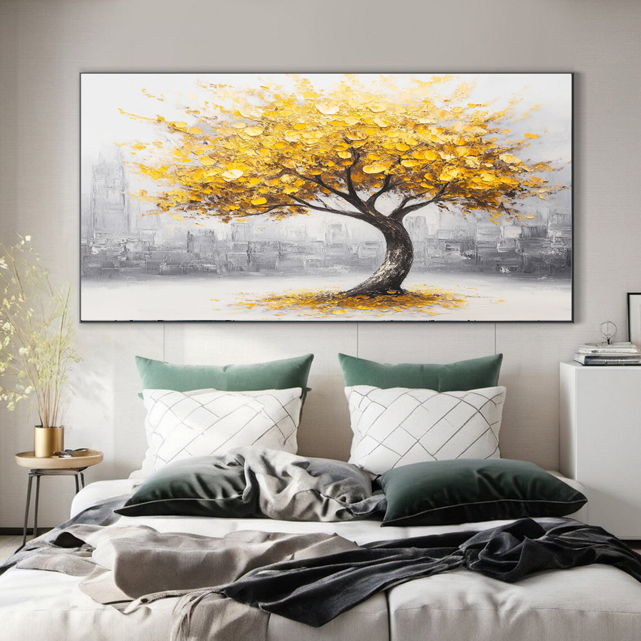 Golden Foliage Canvas Print Timeless Wall Art for Elegant Homes #CAP 038