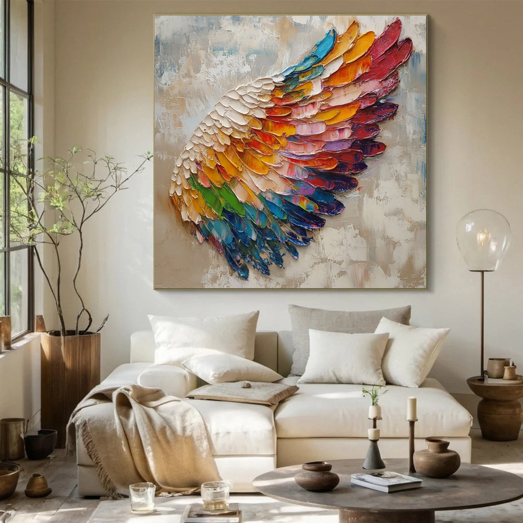 Spectrum Wing Colorful Feather Wall Art #CAP 051