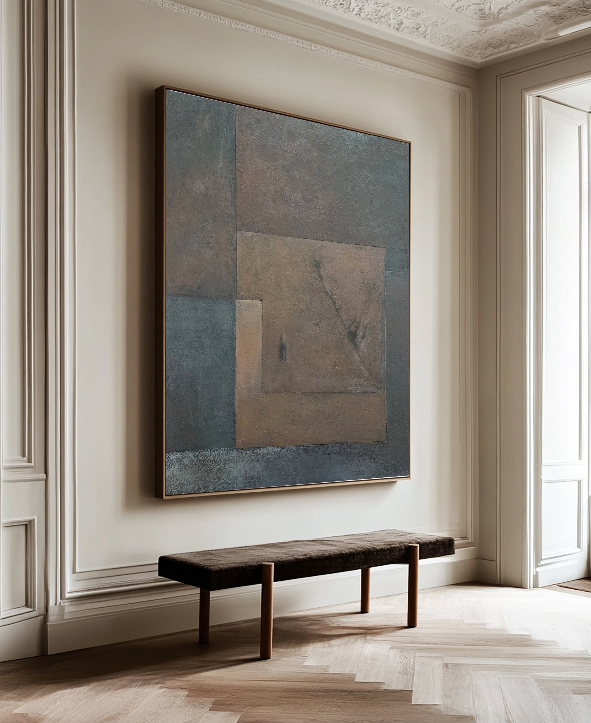 Wabi Sabi Art with Muted Toned Imperfect Geometric Shapes #BGA 314
