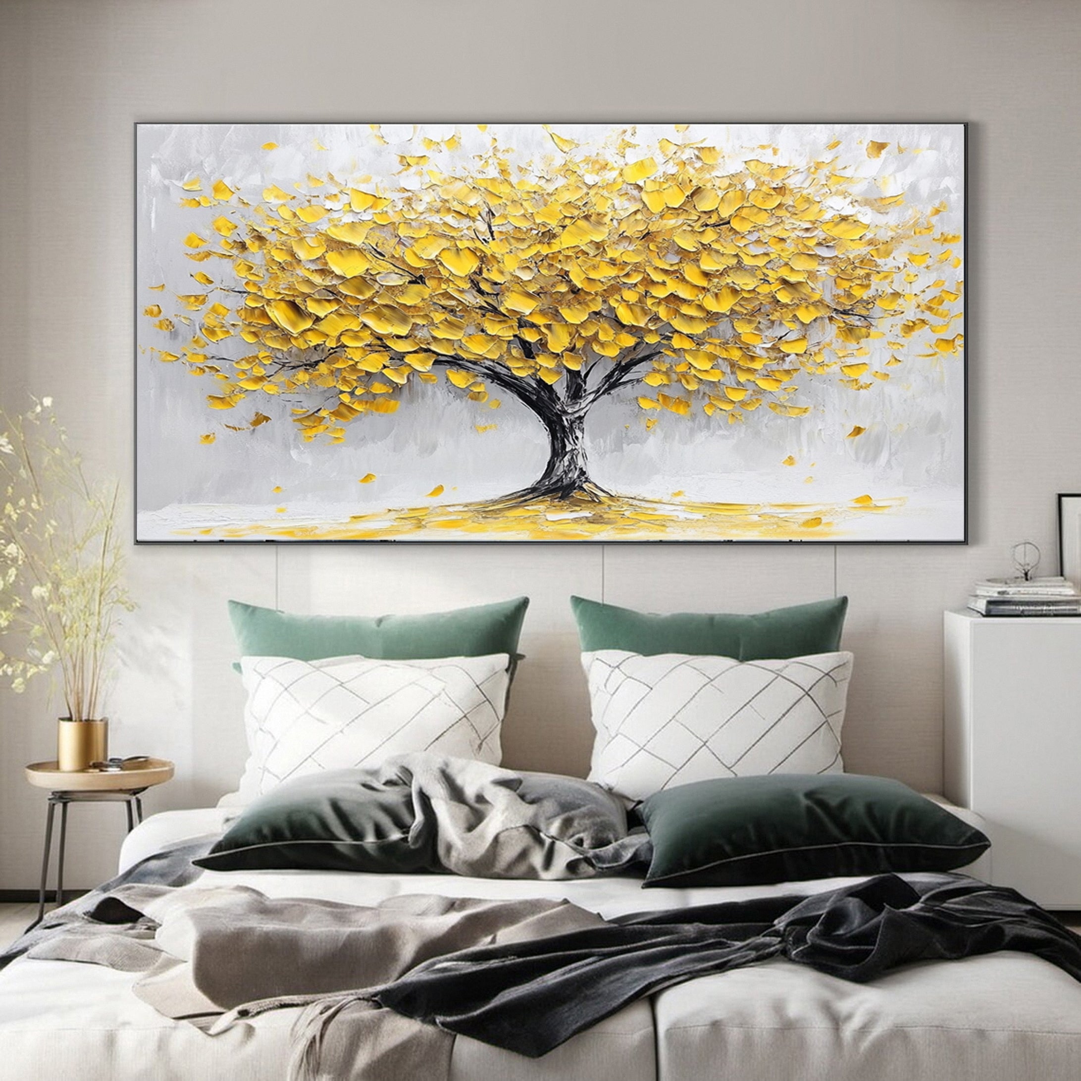 Golden Foliage Canvas Print Timeless Wall Art for Elegant Homes #CAP 037