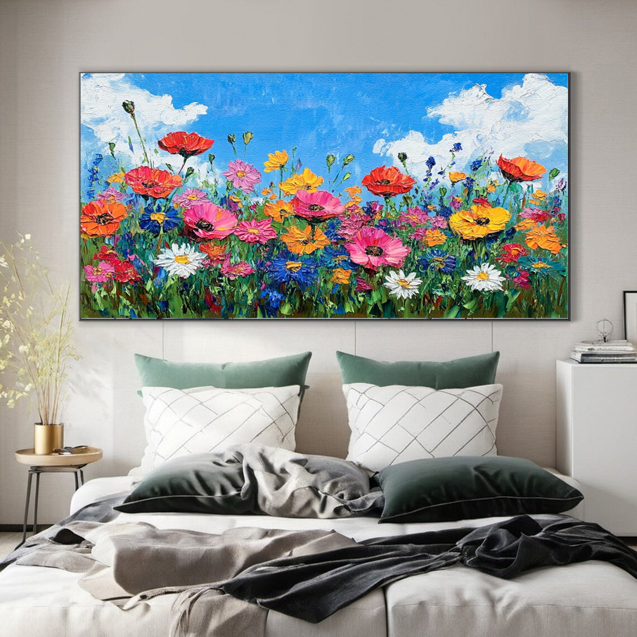 Nature's Palette Expressive Flower Field Painting #CAP 055