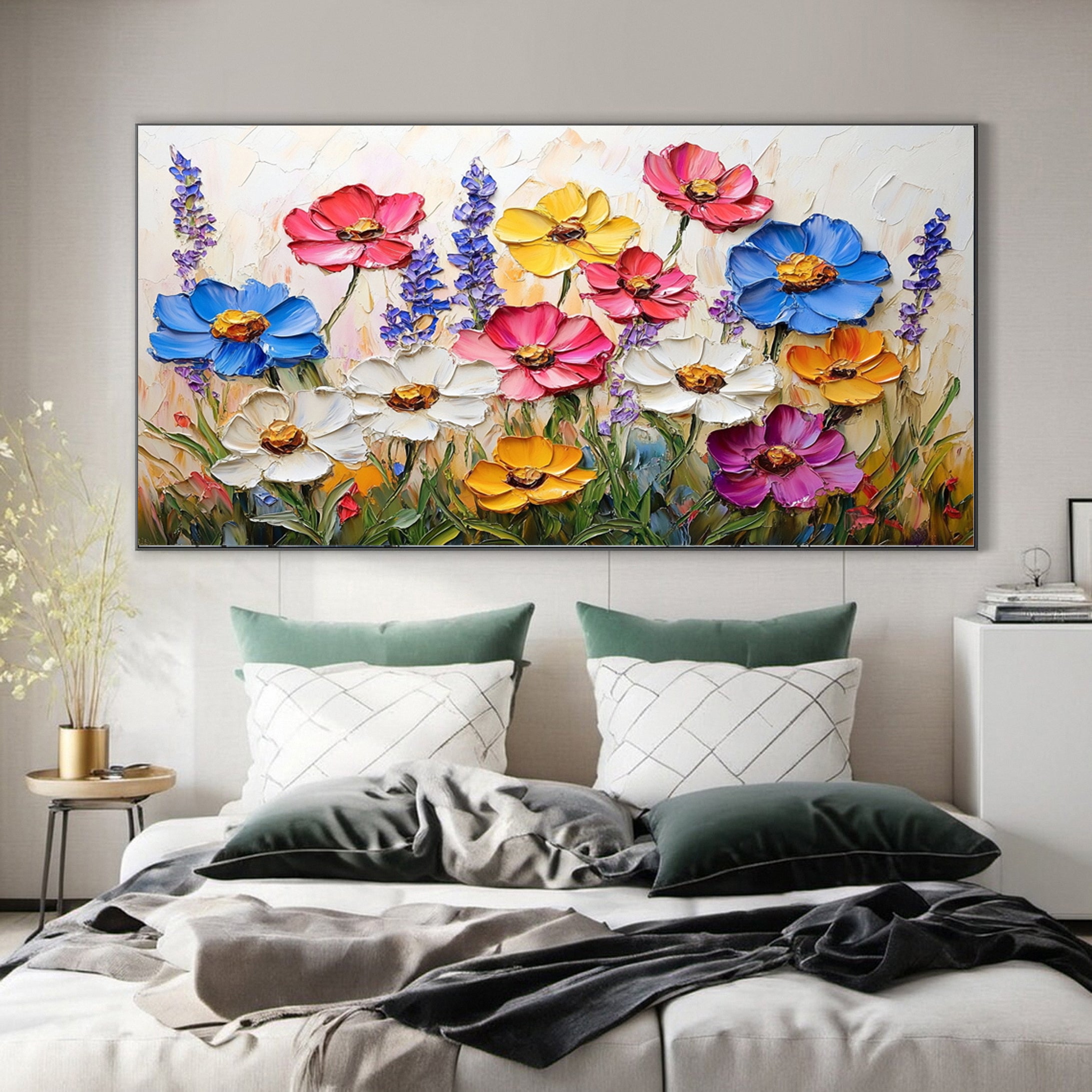 Blossoming Lotus Vibrant Floral Abstract Art #CAP 058