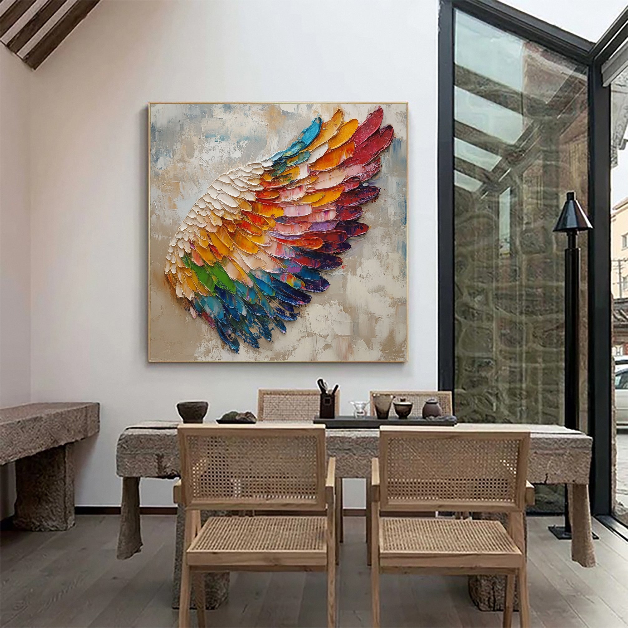 Spectrum Wing Colorful Feather Wall Art #CAP 051