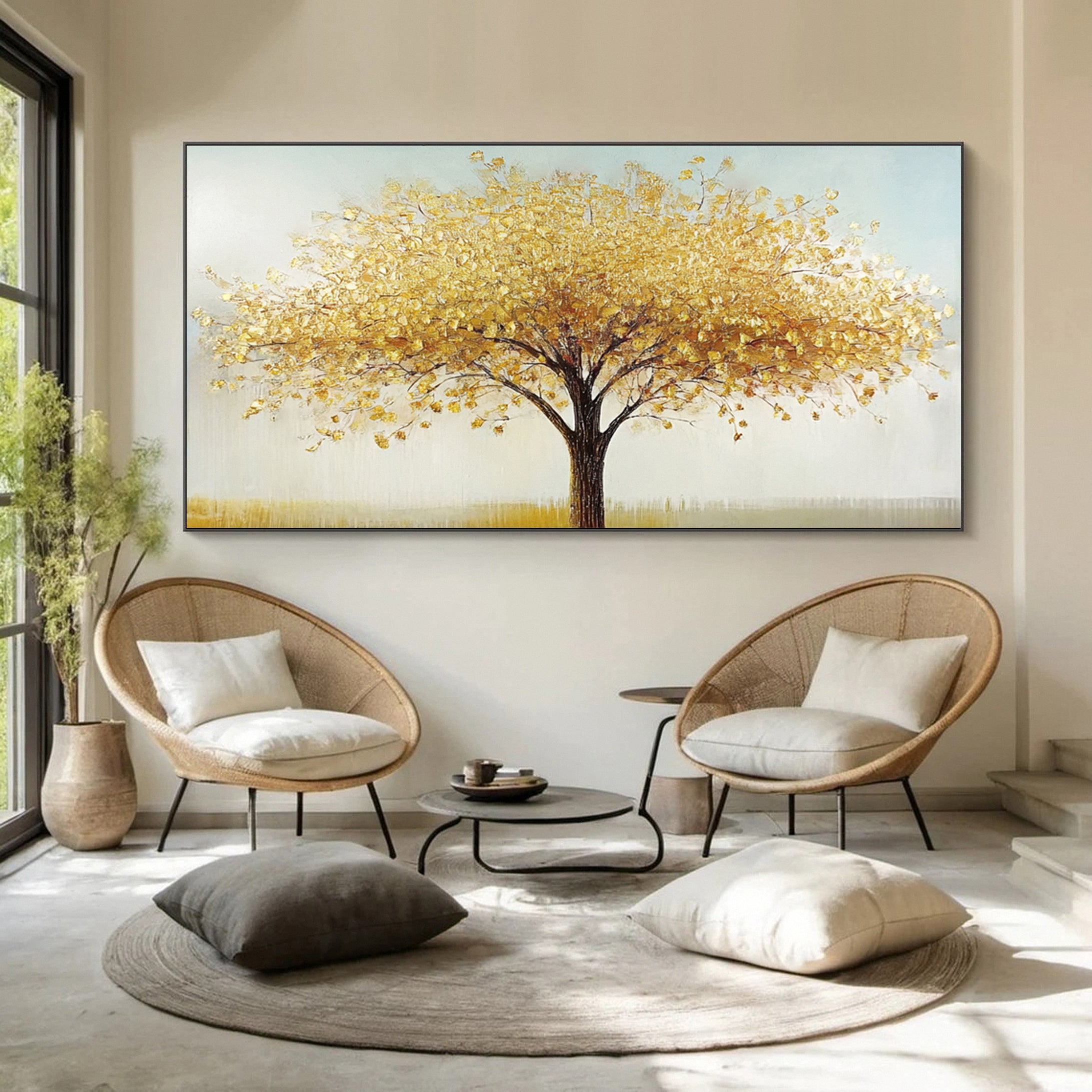 Golden Foliage Canvas Print Timeless Wall Art for Elegant Homes #CAP 040