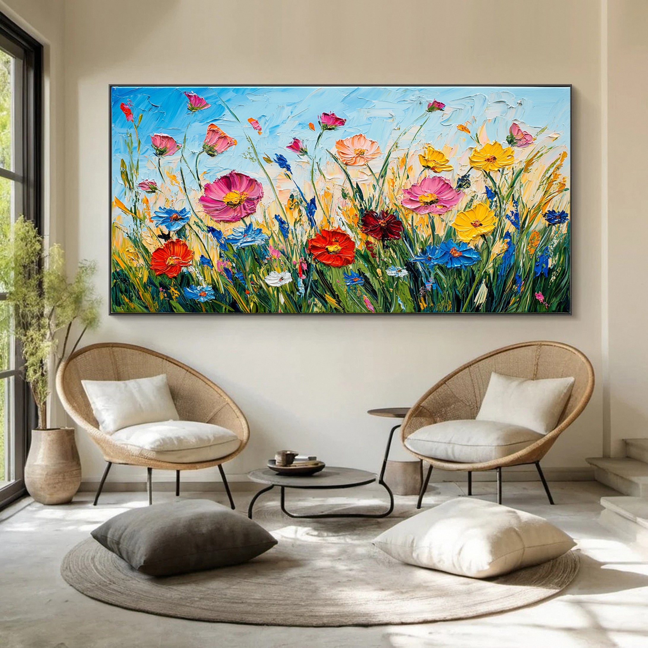 Large Textured Floral Canvas for Modern Homes #CAP 046