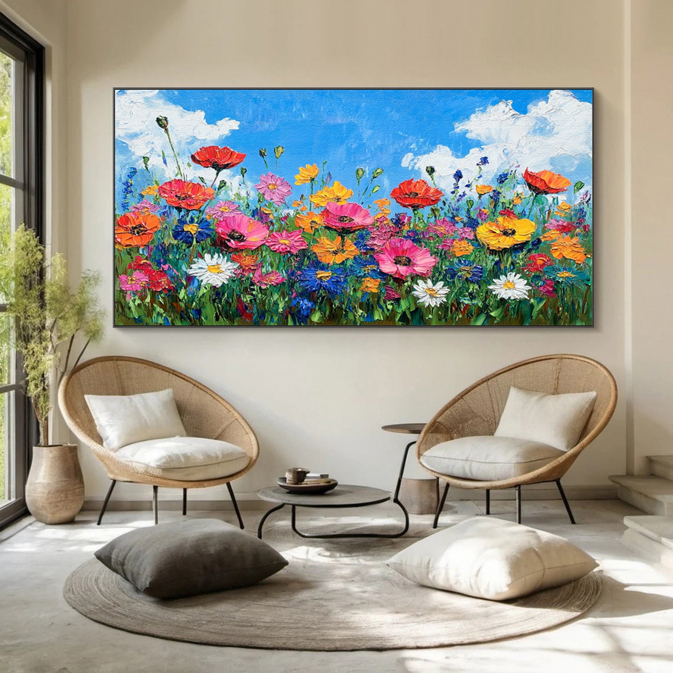 Nature's Palette Expressive Flower Field Painting #CAP 055