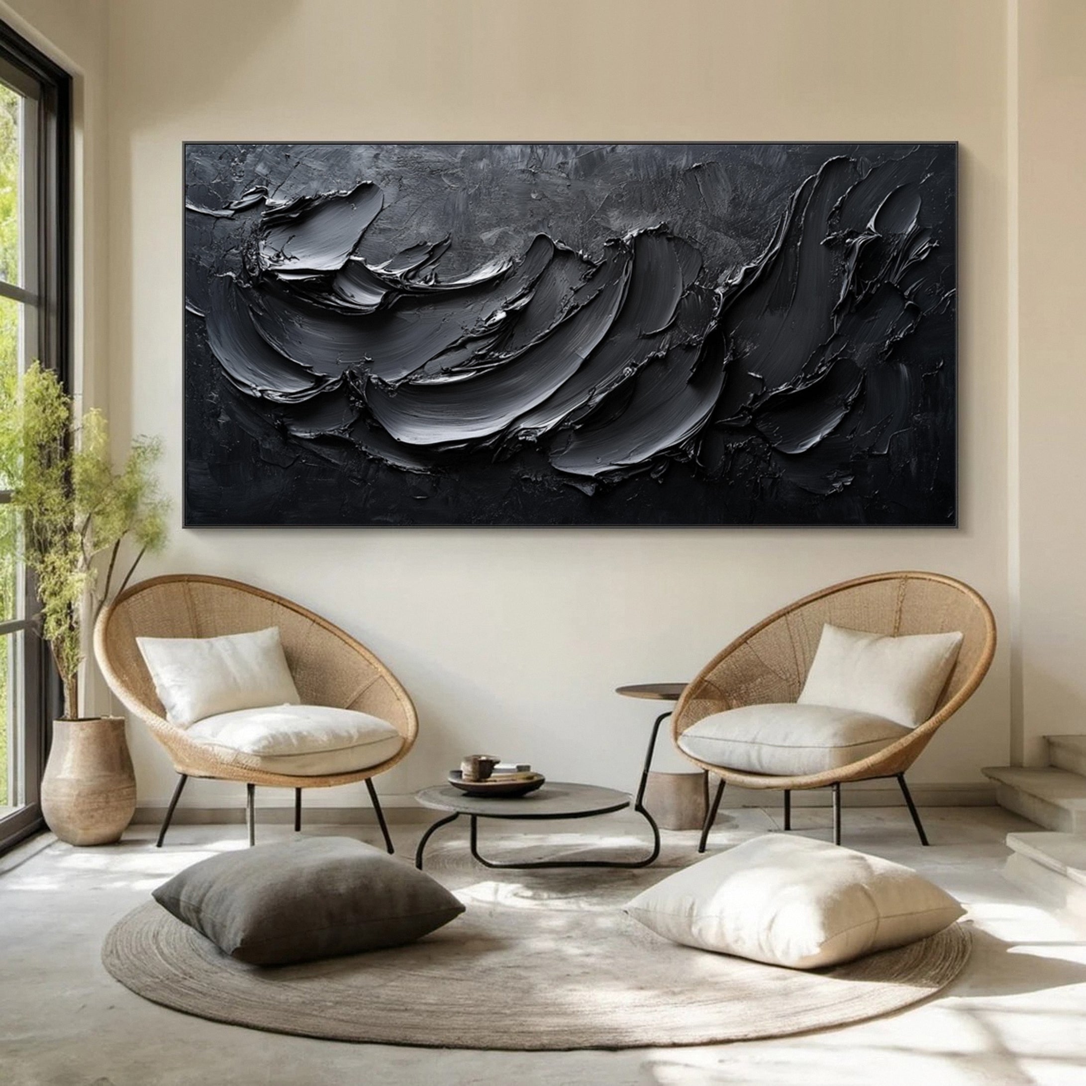 Sophisticated Black 3D Wall Art for Stylish Interiors #BM 104