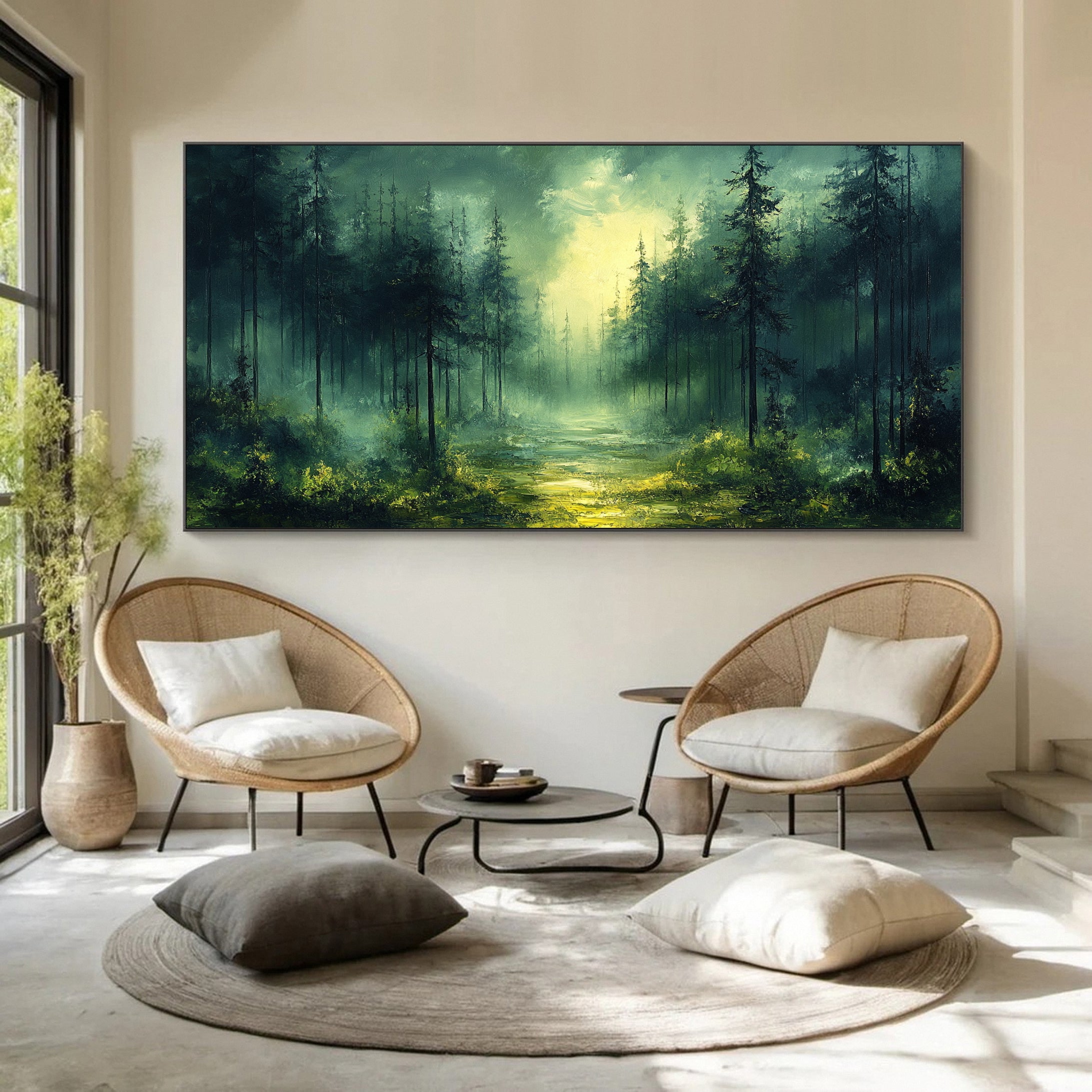 Verdant Retreat Lush Forest Landscape Art #CAP 054