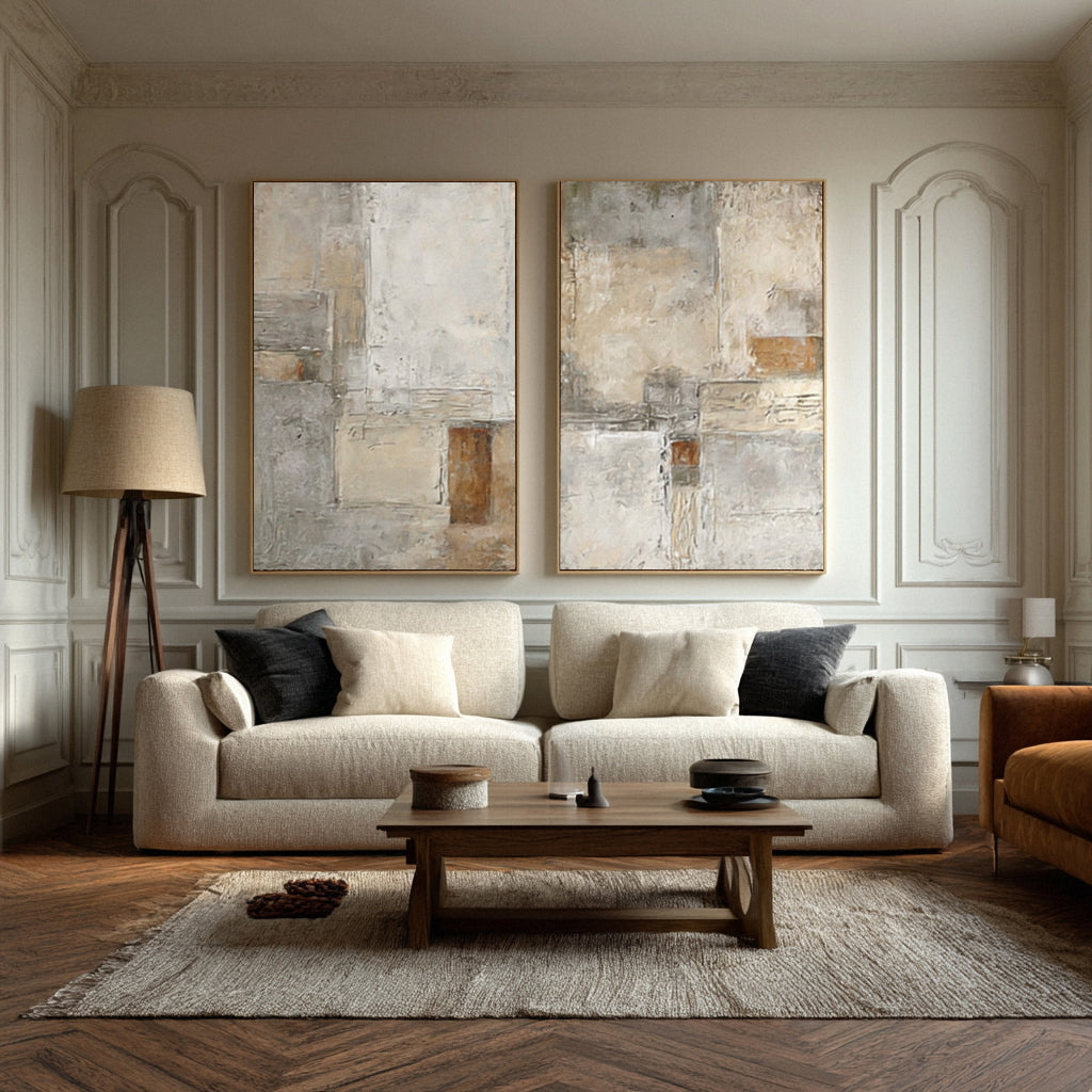 Abstract Earth Tones Textured Canvas Set  #WG 014