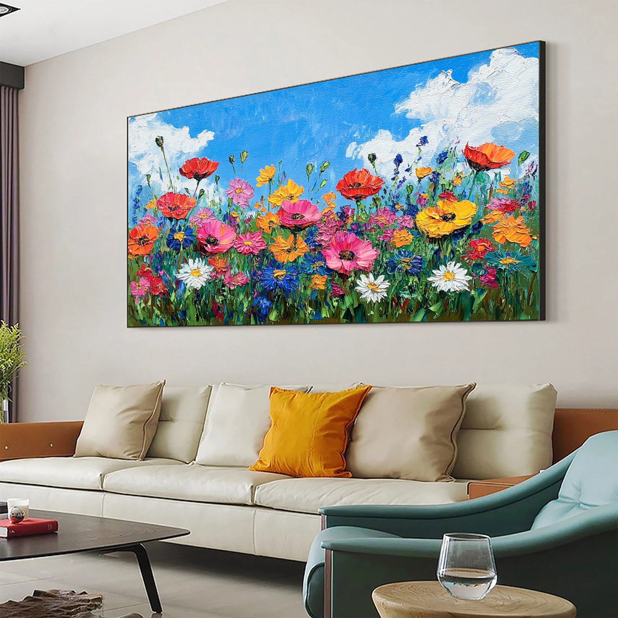 Nature's Palette Expressive Flower Field Painting #CAP 055