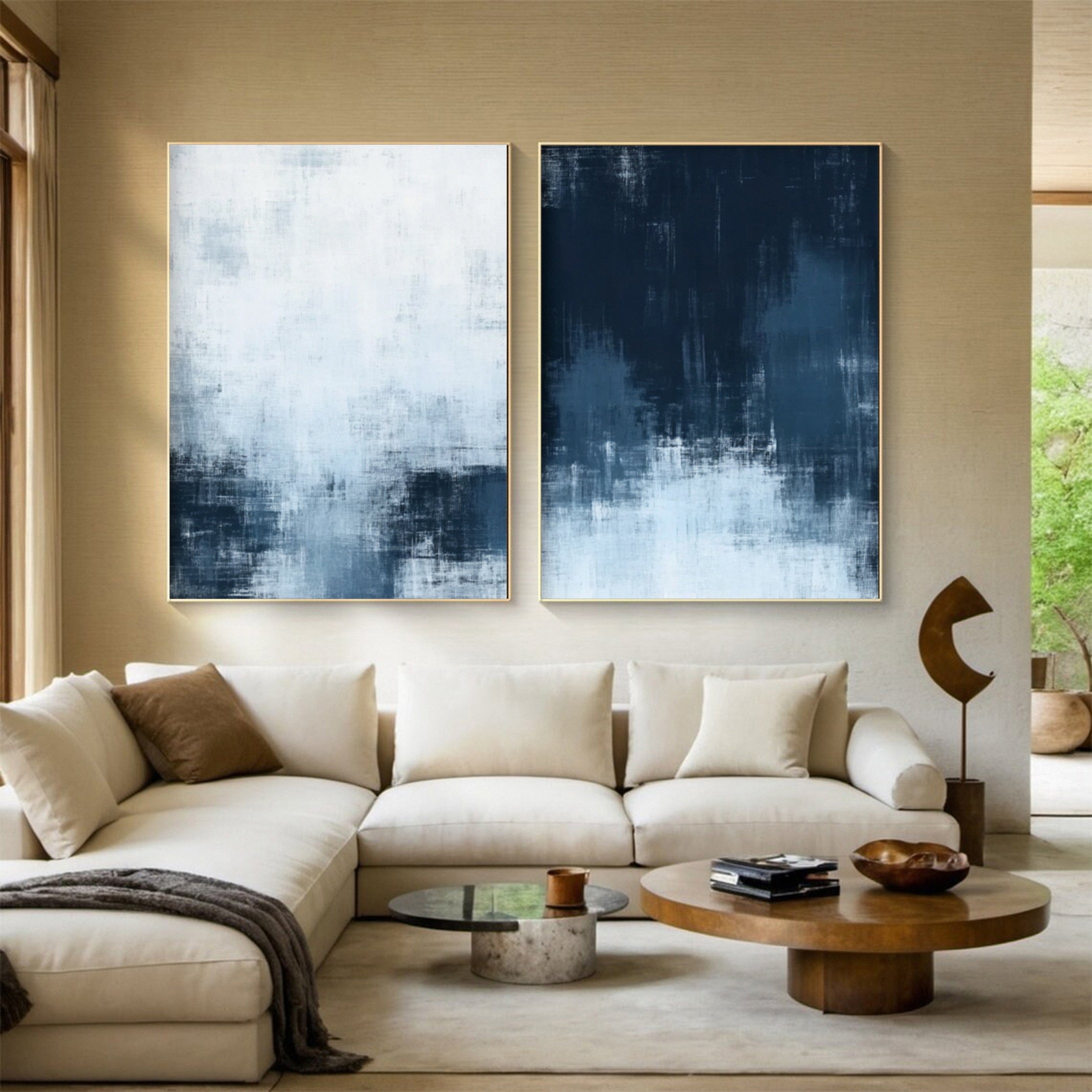 Abstract Harmony Two-Piece Monochrome Art #BGS 014