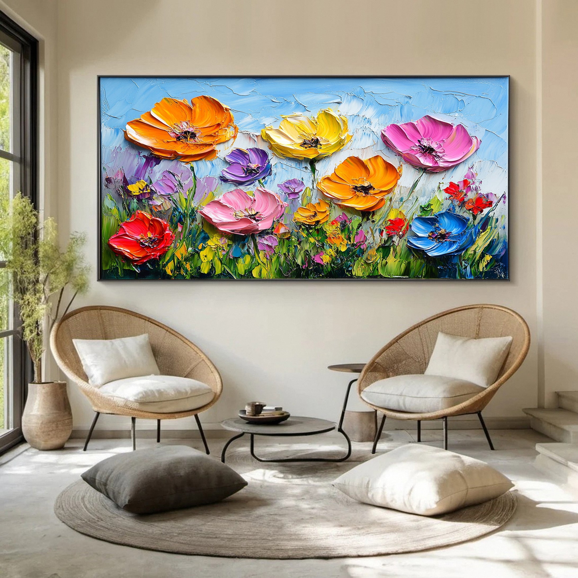 Large Textured Floral Canvas for Modern Homes #CAP 047