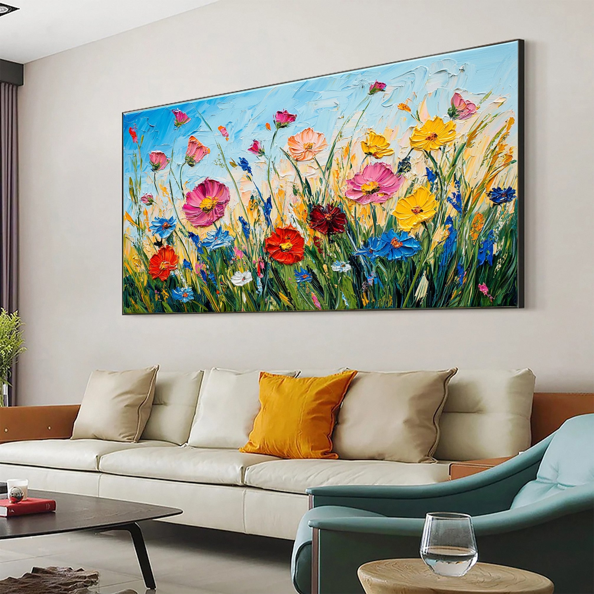 Large Textured Floral Canvas for Modern Homes #CAP 046