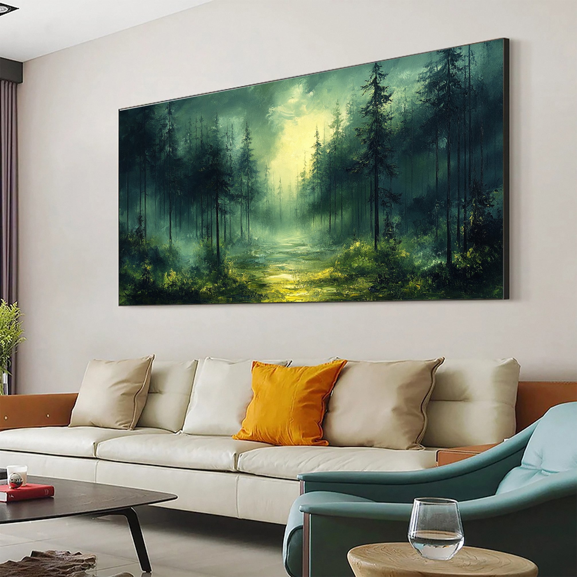 Verdant Retreat Lush Forest Landscape Art #CAP 054