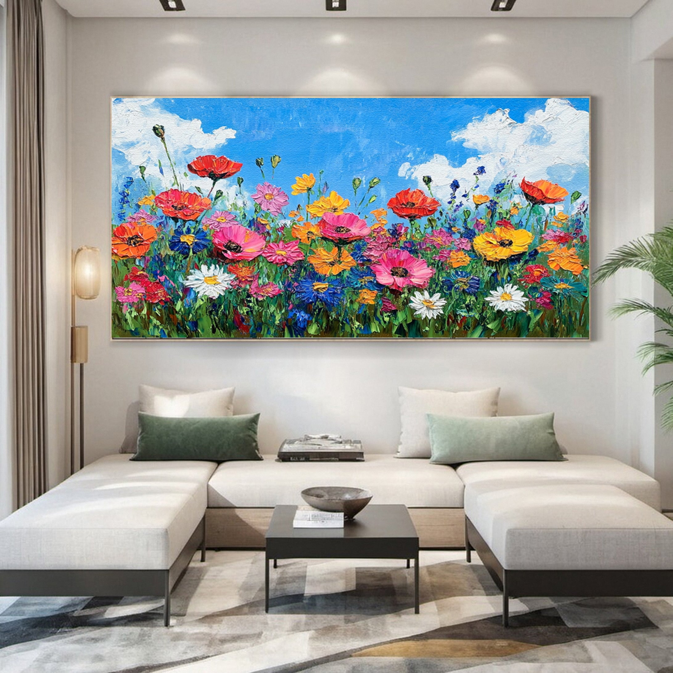 Nature's Palette Expressive Flower Field Painting #CAP 055