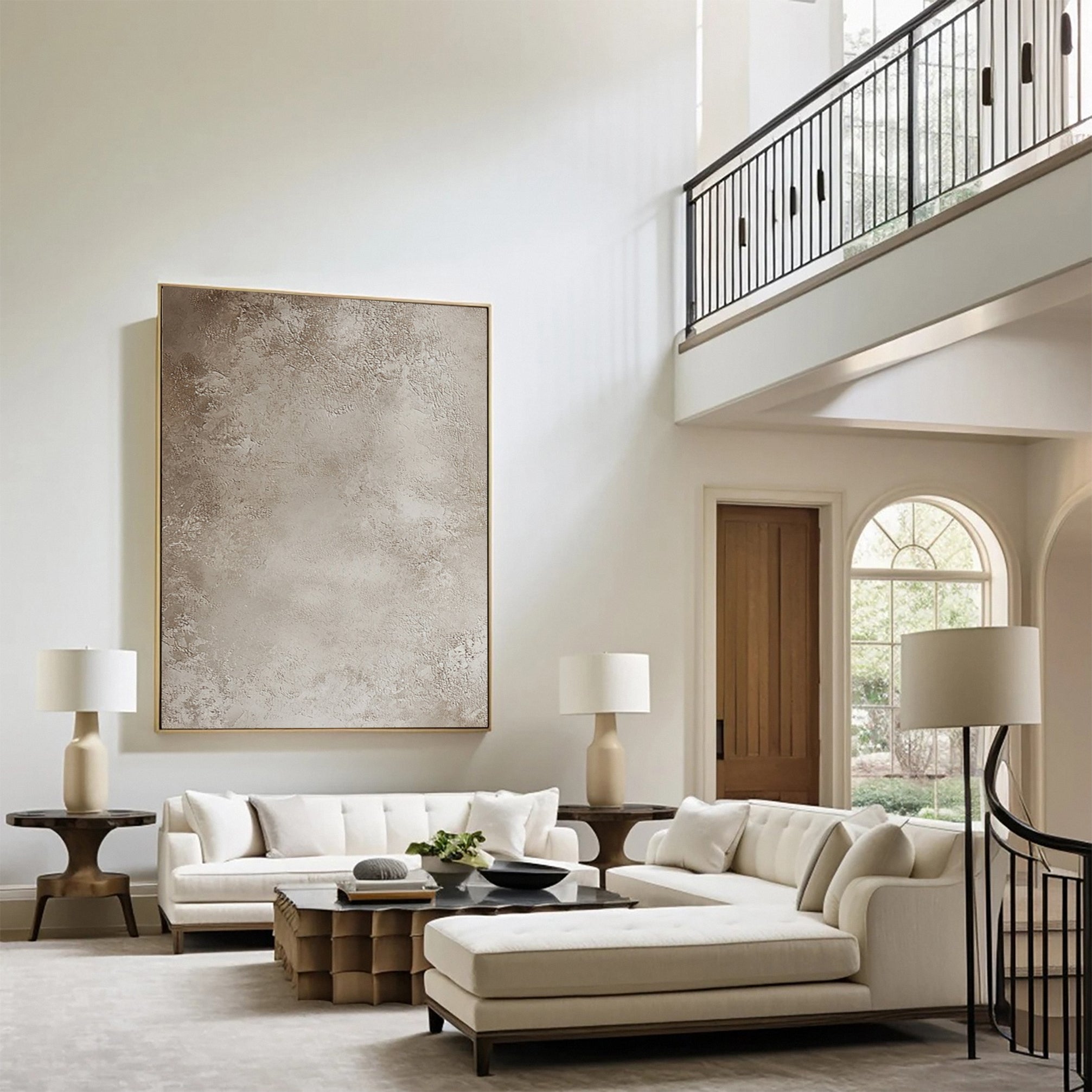 Calm Canvas Textured Artwork in Soft Beige #BBA 083