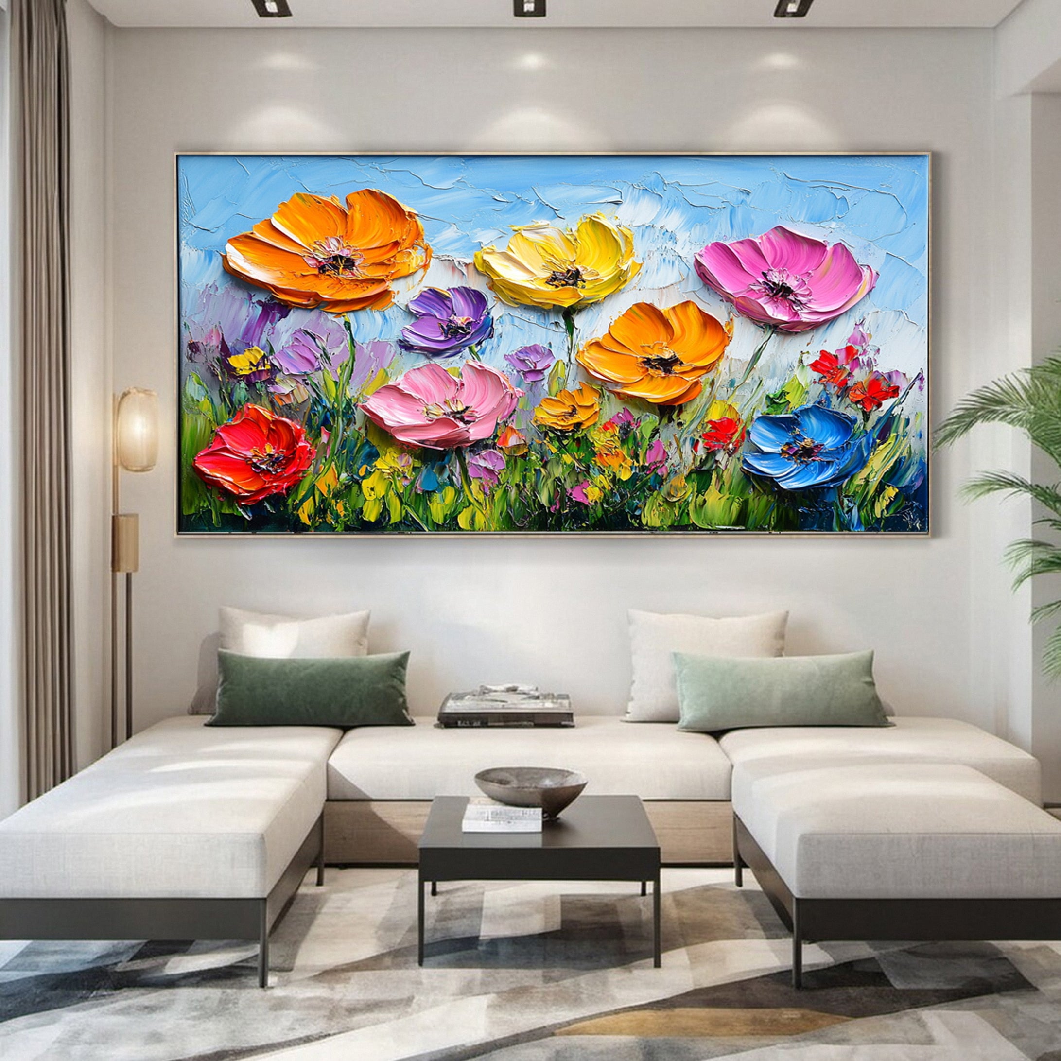 Large Textured Floral Canvas for Modern Homes #CAP 047