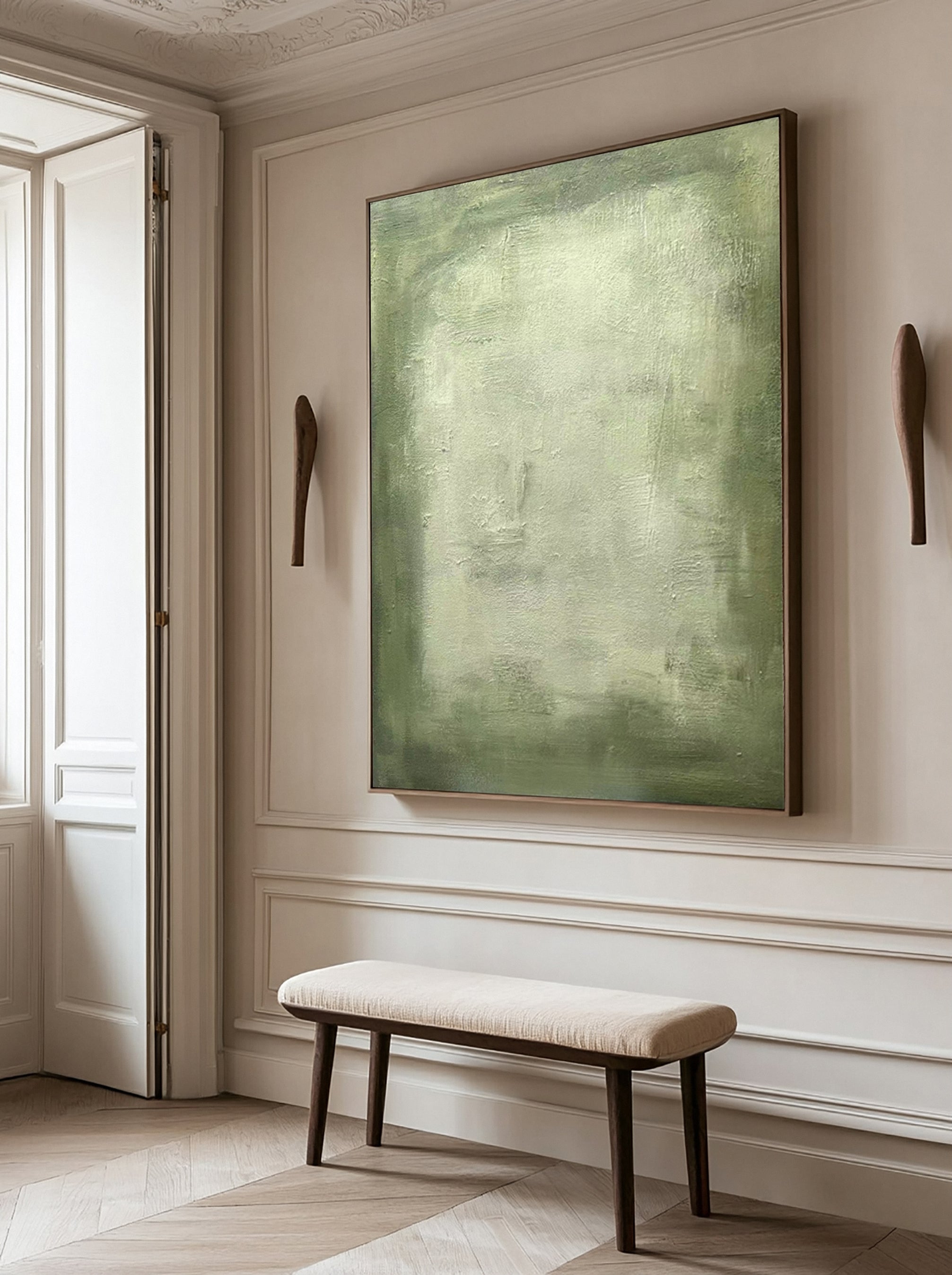 Modern Green Art with Organic Texture and Soft Color Blends #BGA 345