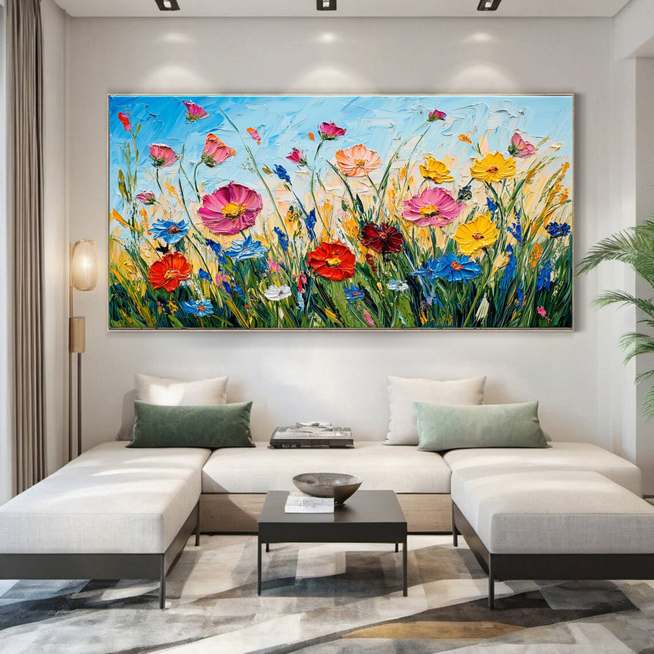 Large Textured Floral Canvas for Modern Homes #CAP 046