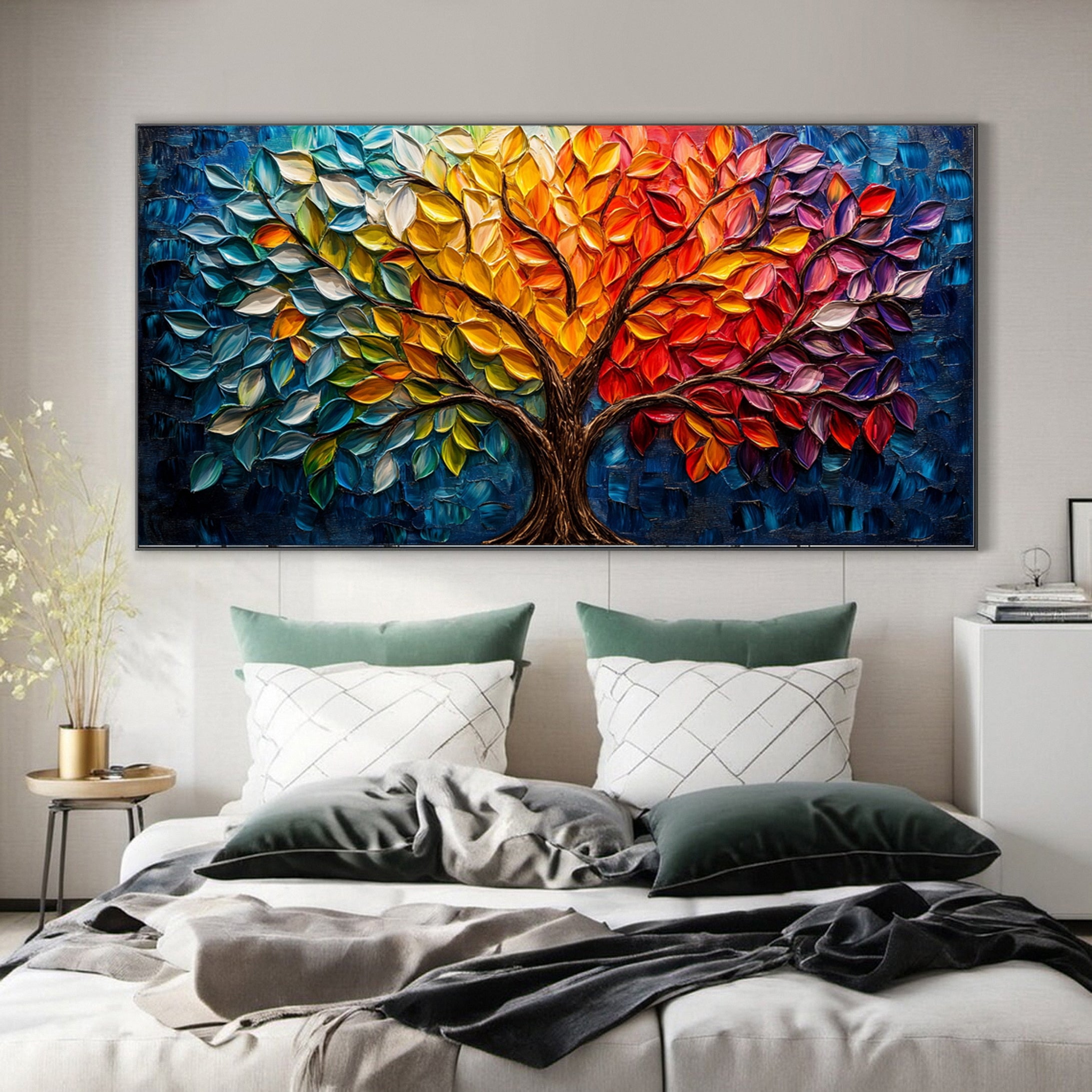 Contemporary Tree Canvas Art Stylish and Colorful Wall Decoration #CAP 045