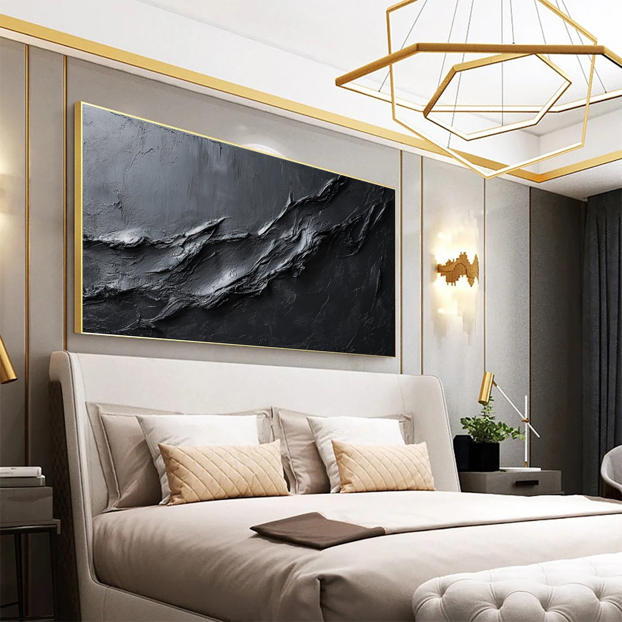 Sophisticated Black 3D Wall Art for Stylish Interiors #BM 106