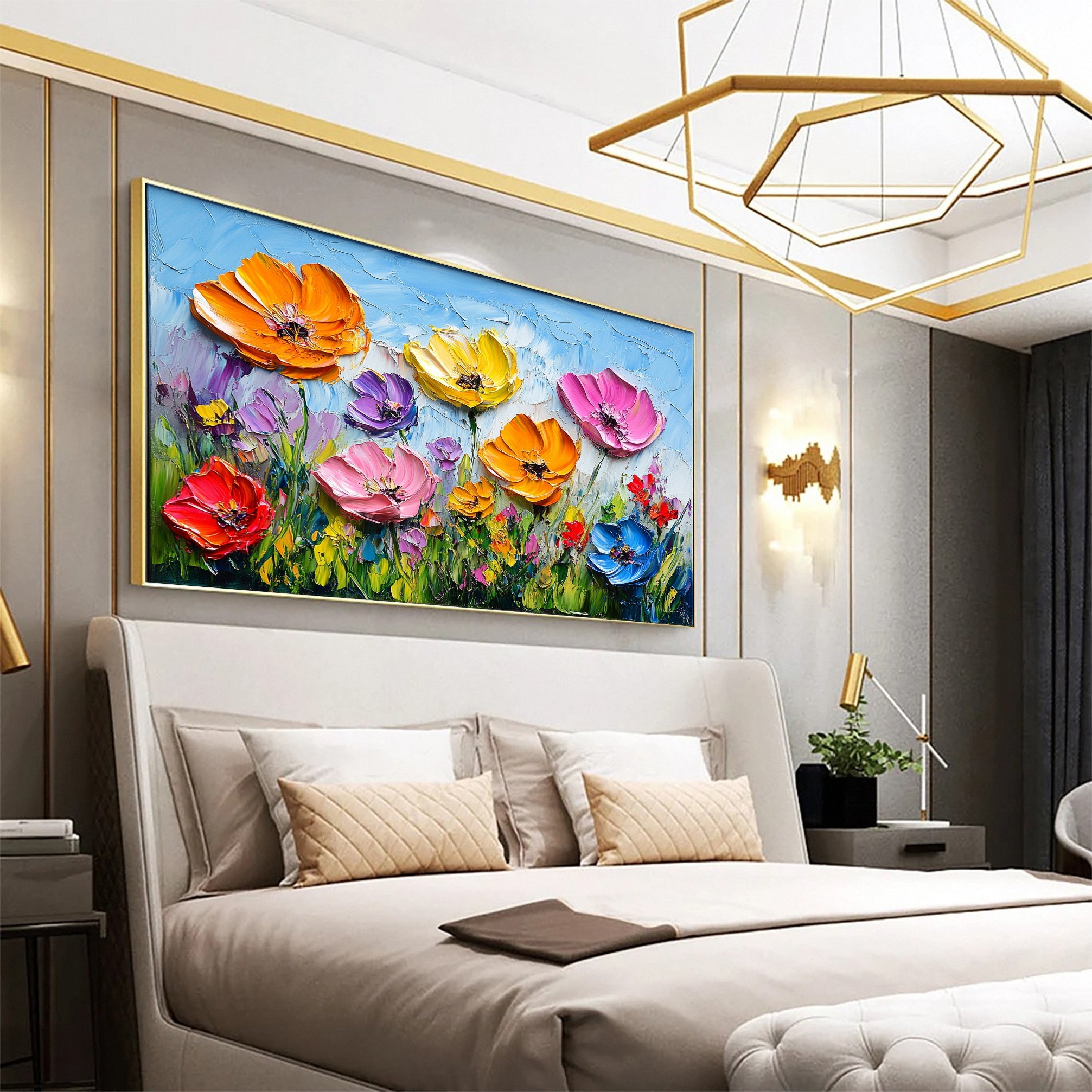 Large Textured Floral Canvas for Modern Homes #CAP 047