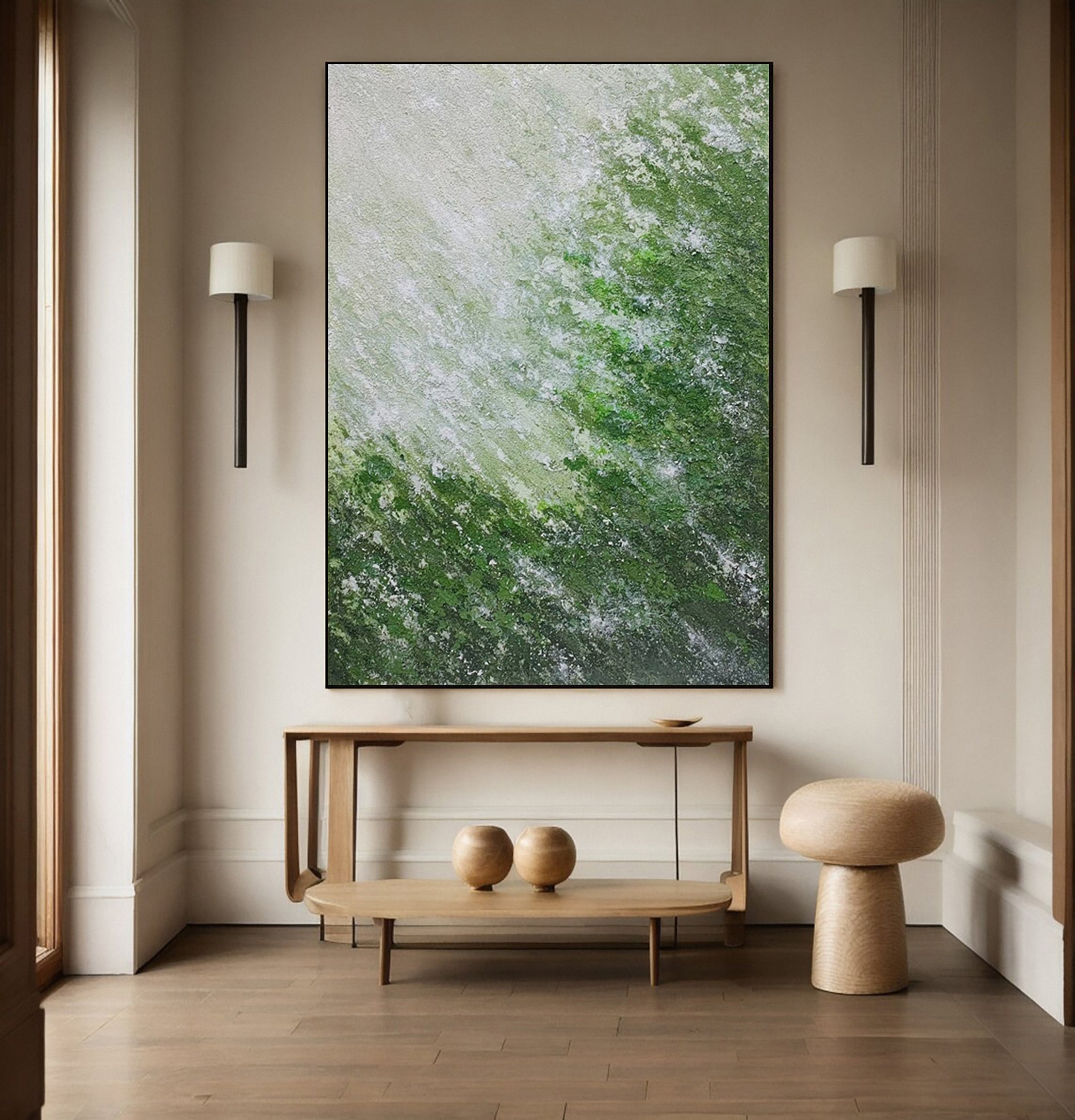 Abstract Art with a Tactile Surface and Organic Green #BGA 355
