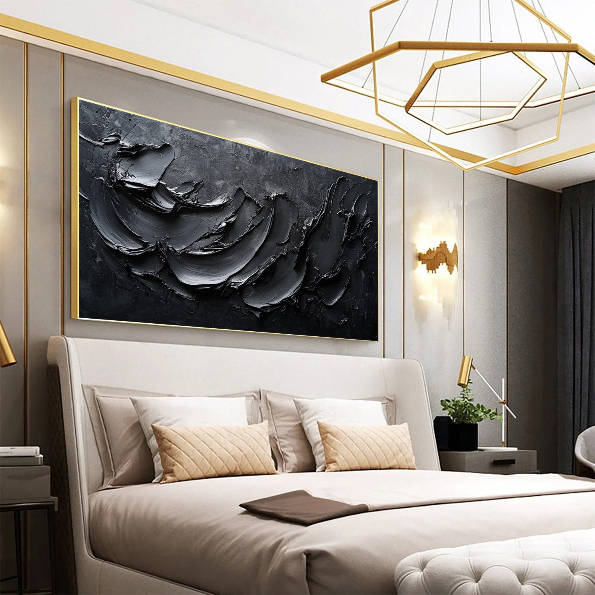 Sophisticated Black 3D Wall Art for Stylish Interiors #BM 104