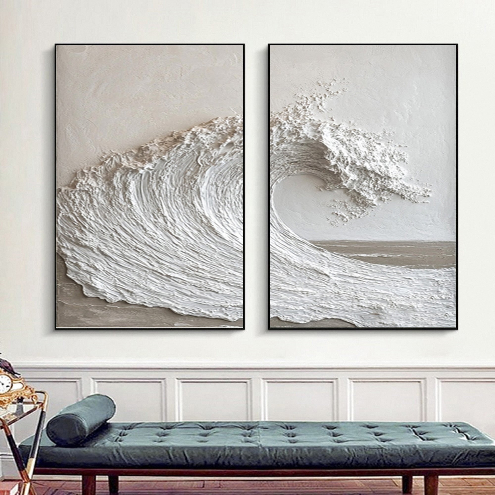 Textured Ocean Wave Art 3D Oil Painting for Modern Living Rooms #BBS 025