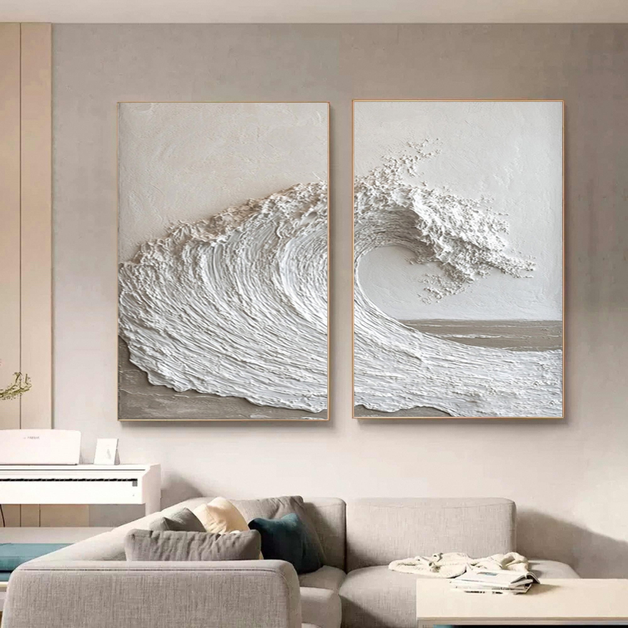 Textured Ocean Wave Art 3D Oil Painting for Modern Living Rooms #BBS 025