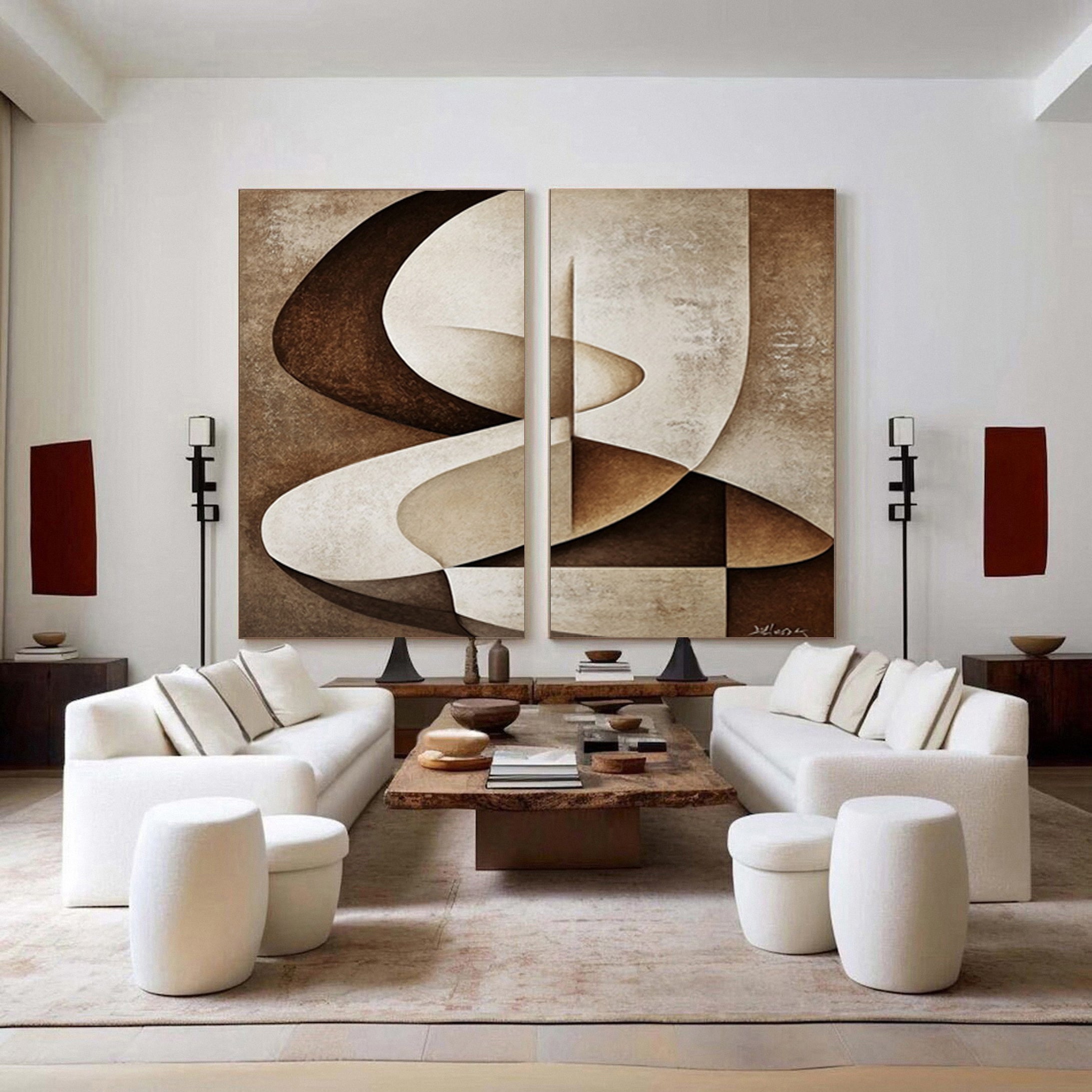 Modern Minimalist Abstract Wall Art - Large Canvas Art  #BBS 031