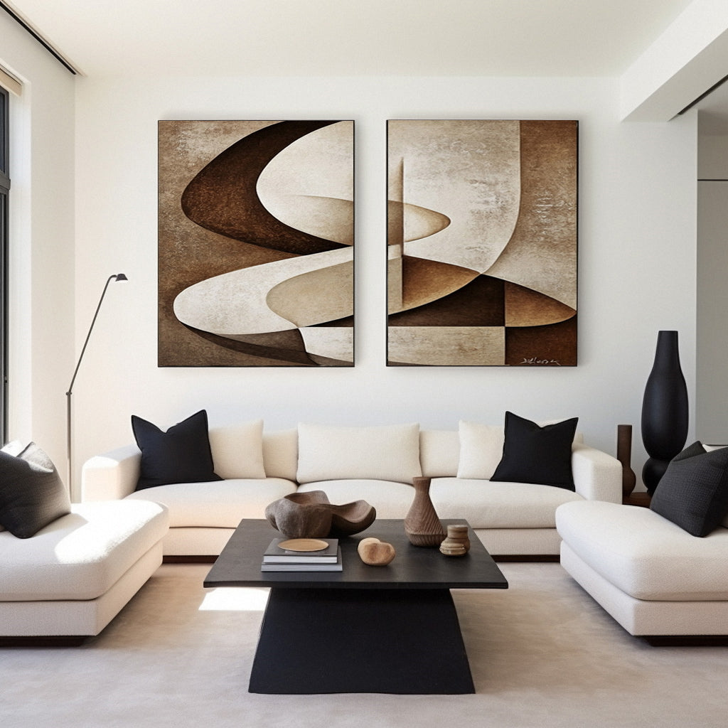 Modern Minimalist Abstract Wall Art - Large Canvas Art  #BBS 031