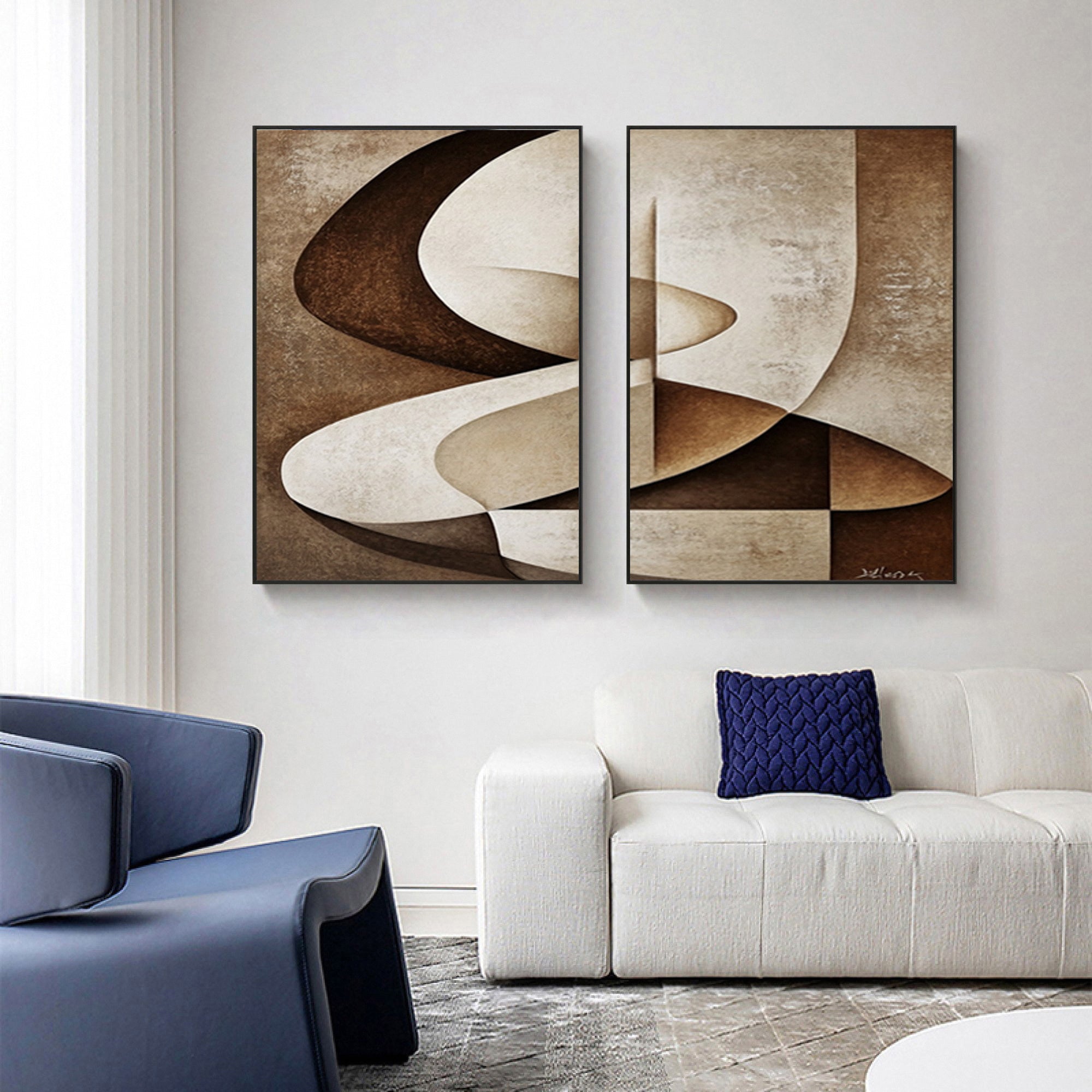 Modern Minimalist Abstract Wall Art - Large Canvas Art  #BBS 031