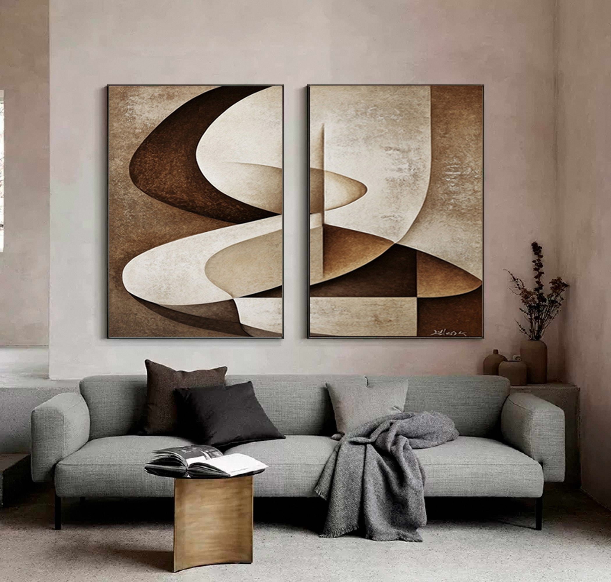 Modern Minimalist Abstract Wall Art - Large Canvas Art  #BBS 031