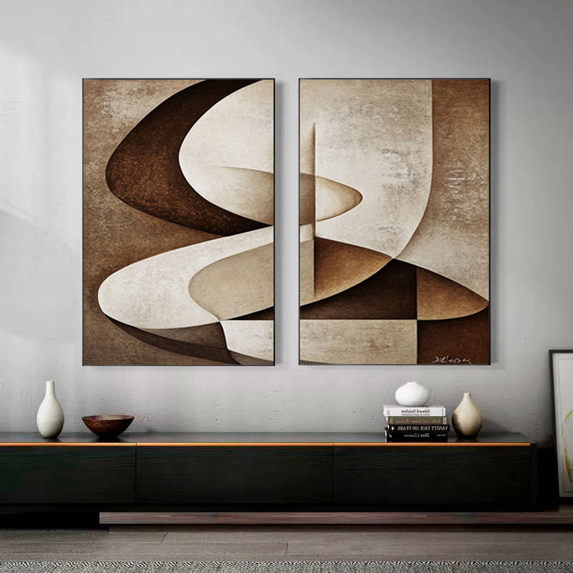 Modern Minimalist Abstract Wall Art - Large Canvas Art  #BBS 031