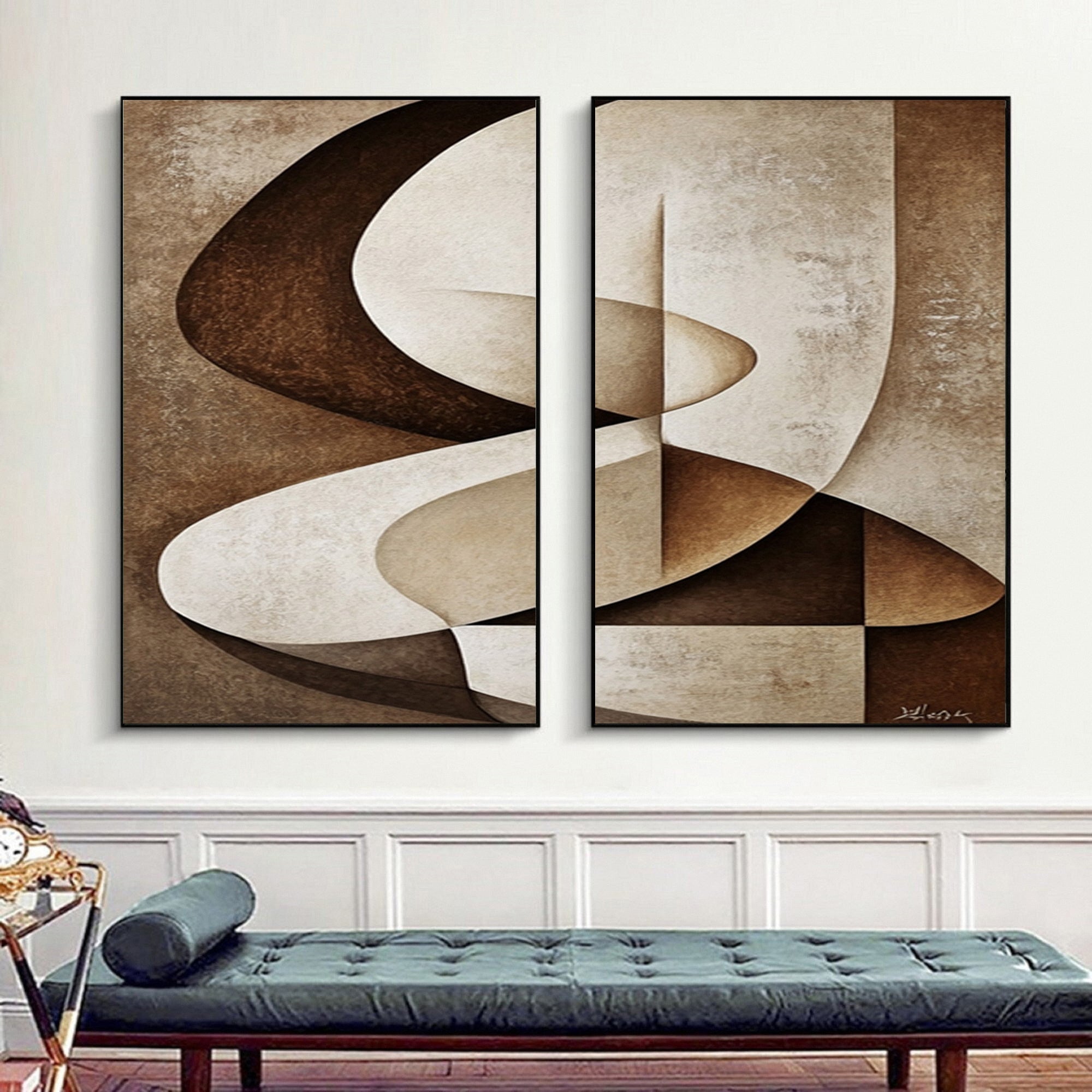 Modern Minimalist Abstract Wall Art - Large Canvas Art  #BBS 031