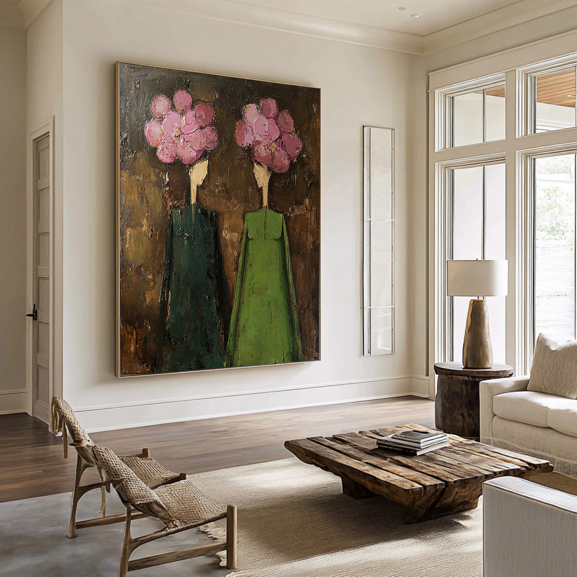 Large Contemporary Figurative Oil Painting on Canvas – Statement Wall Art for Entryway Decor #WAC 038